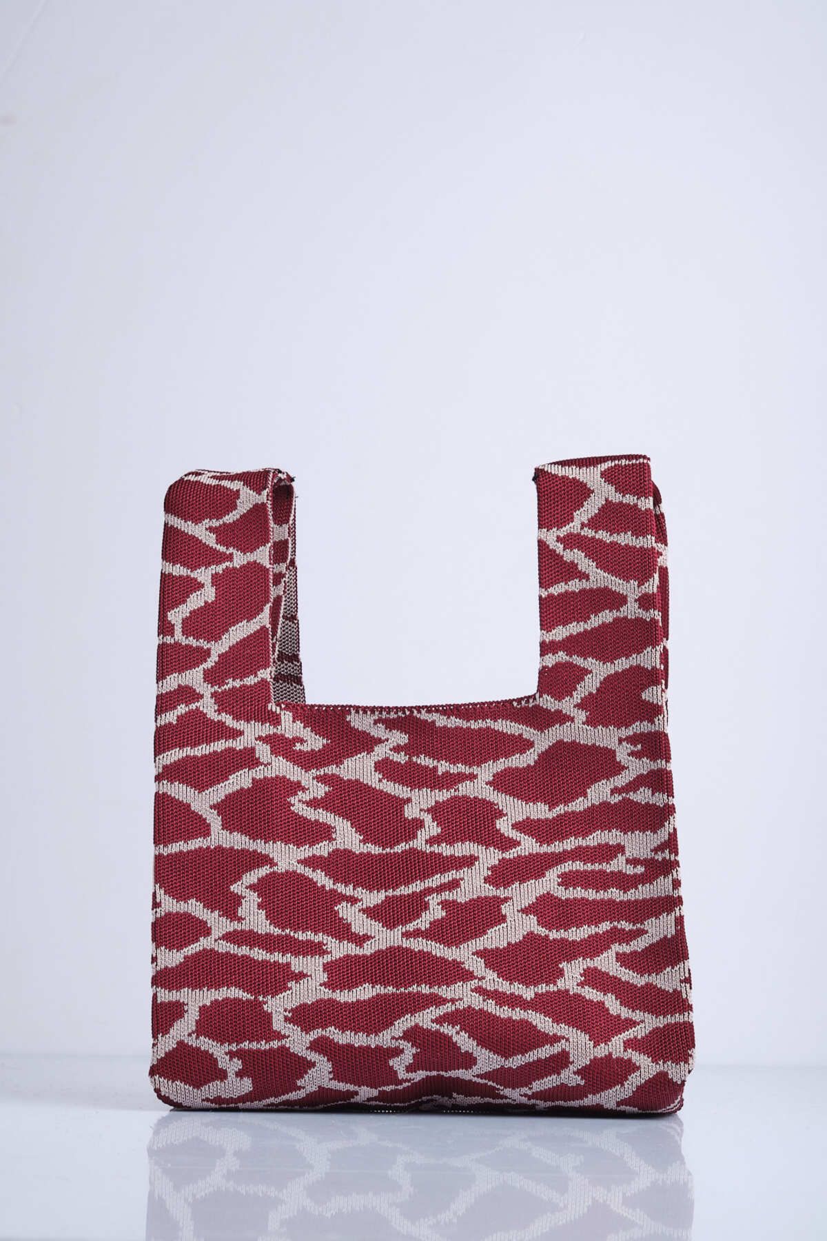 Sebir Moda Leopar Desenli Triko Tote El Çantası