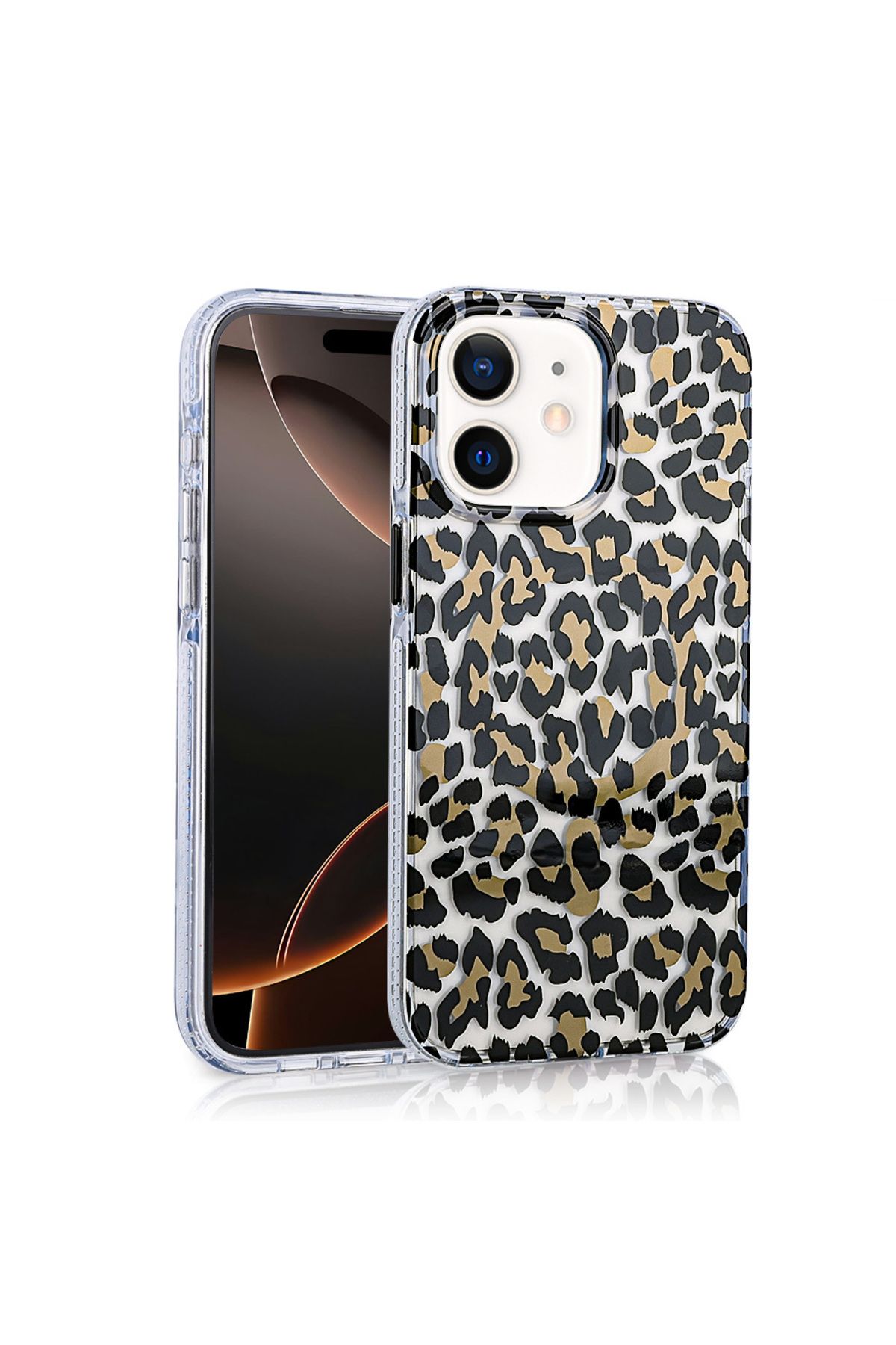 Nezih Case Apple iPhone 11 Uyumlu Magsafe Şarj Özellikli Leopar Desenli Kapak Kılıf