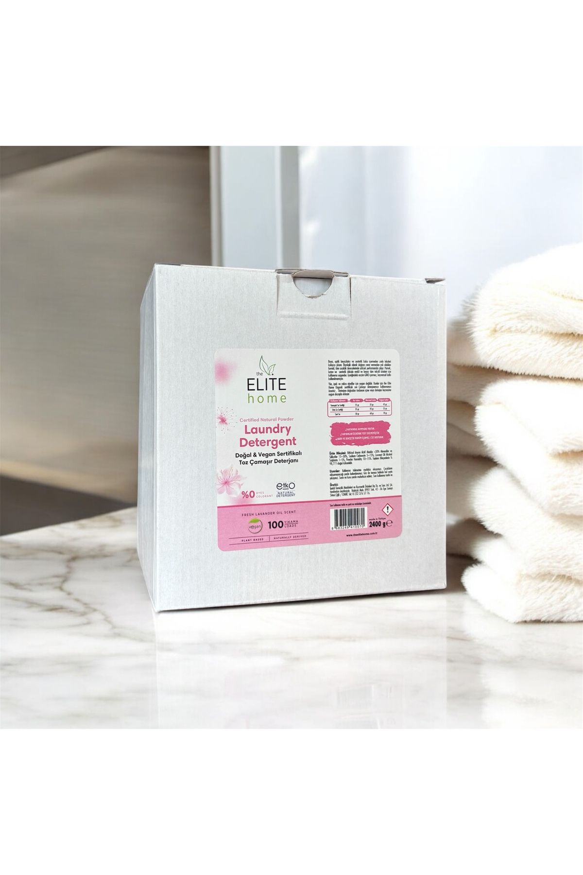 The Elite Home Doğal Ve Vegan Sertifikalı Toz Çamaşır Deterjanı 2400 G Lavanta Yağlı