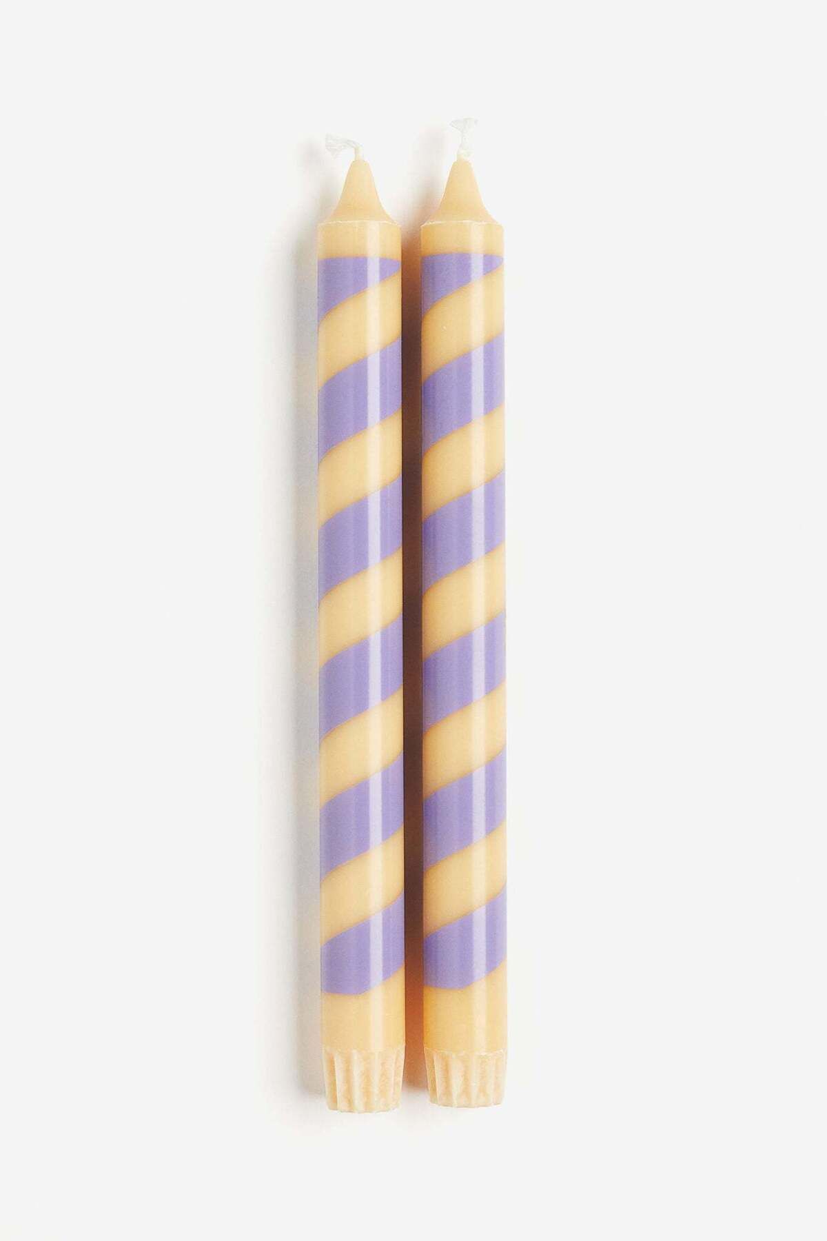 H&M-2-pack candy cane candles 1