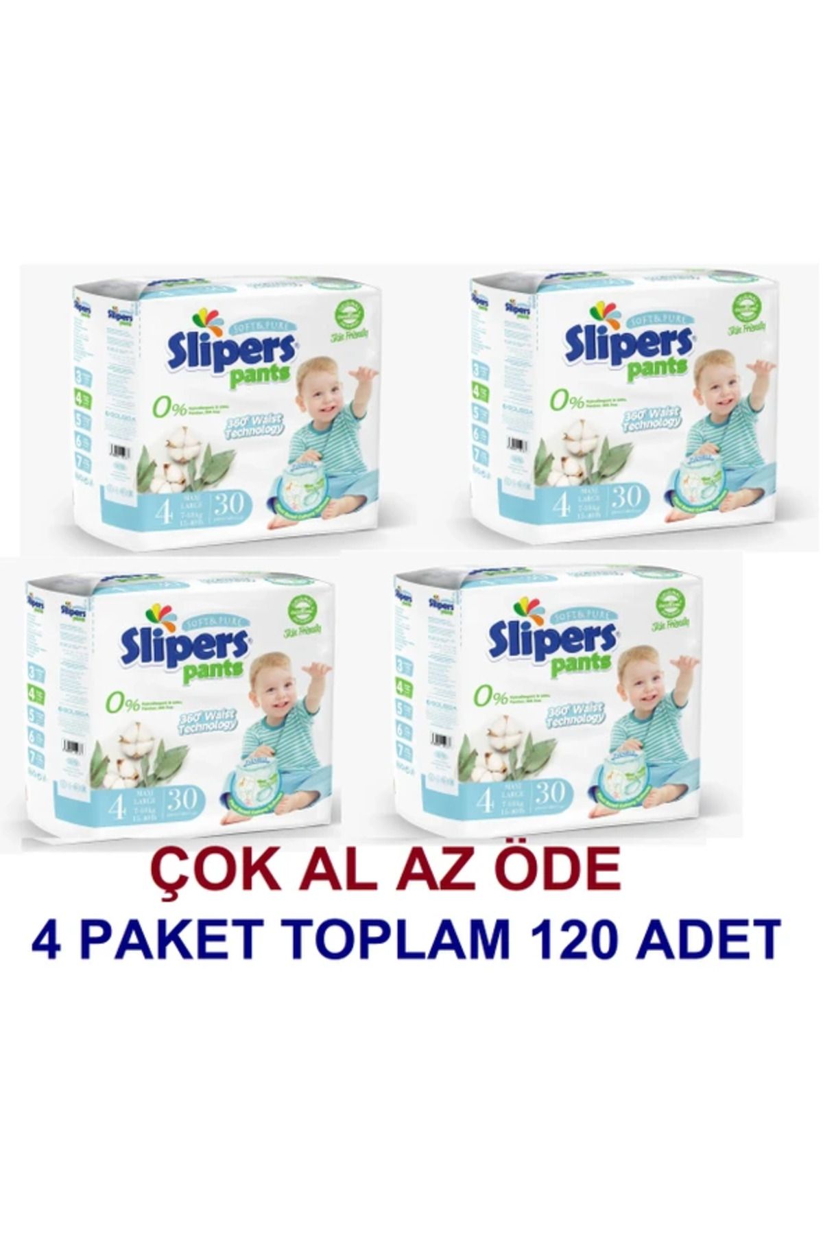 PREDO SLİPERS KÜLOT 4 MAXİ BOY 30 LU (4 PAKET=120 ADET)