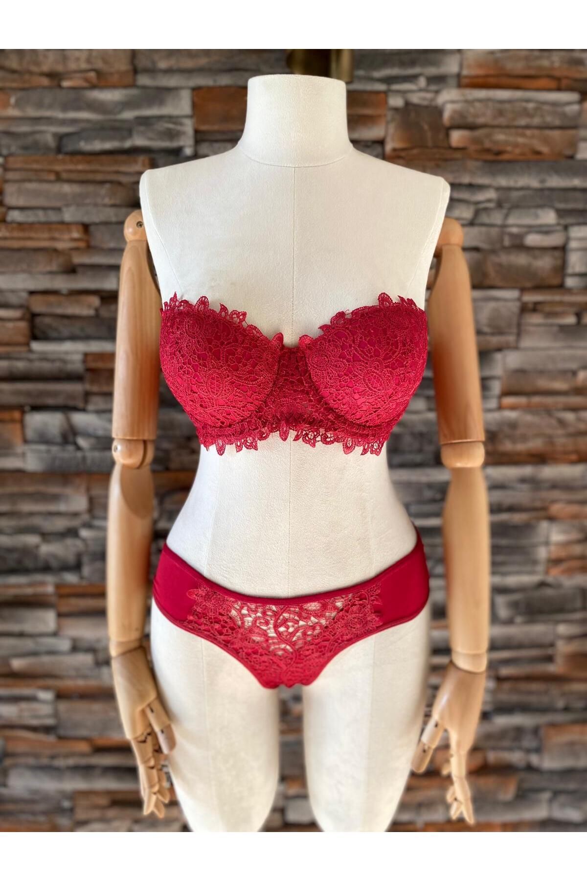 Nurteks-Set sutien fără bretele cu dantelă de sprijin Aura 3