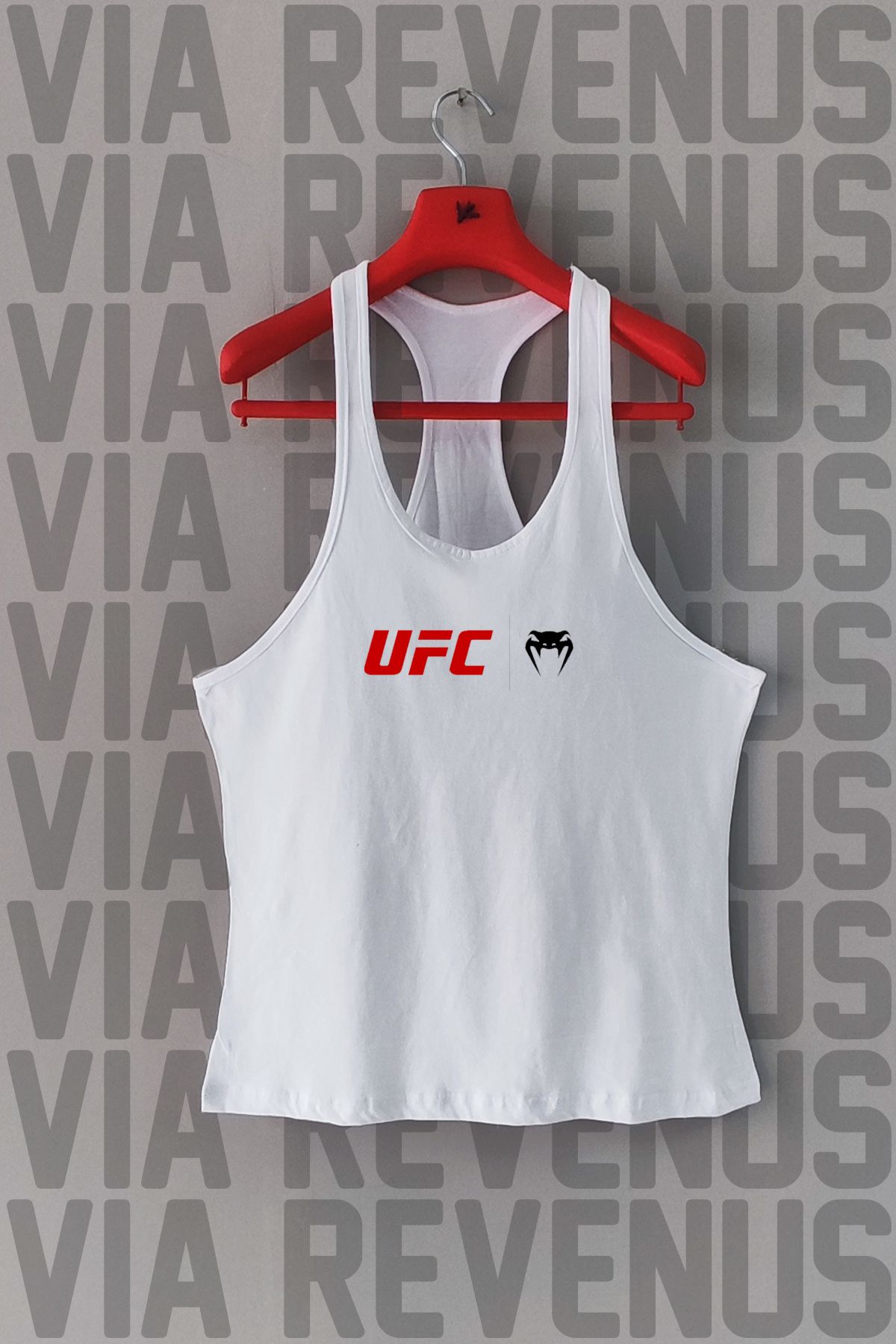 Vordevia UFC Venum Ön ve Arka Minimal Baskılı Tank Top Spor Atlet