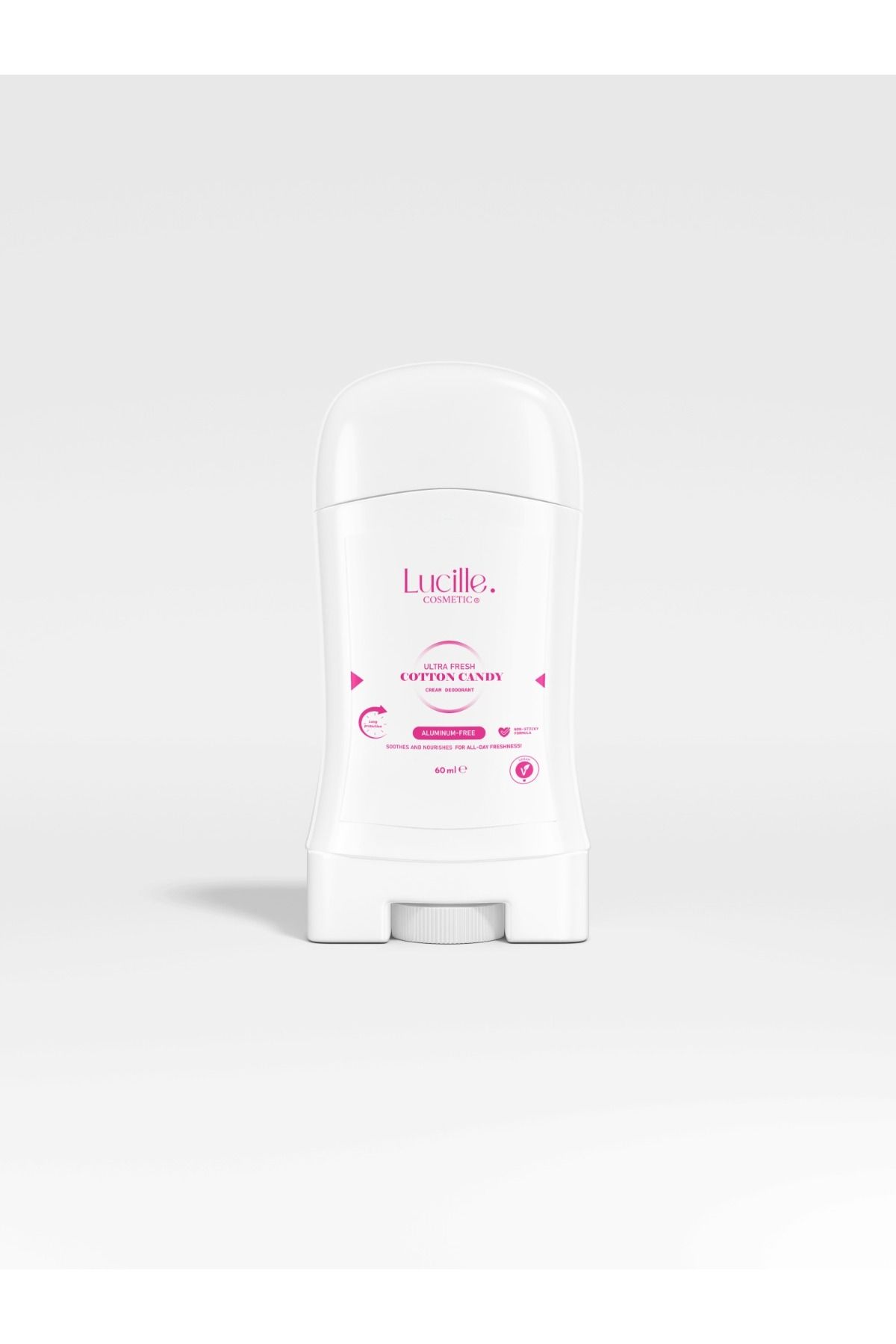 Lucille %100 Vegan Alüminyum İçermeyen Tüm Gün Etkili Kadın Krem Deodorant - Pamuk Şeker Esanslı 60 ML