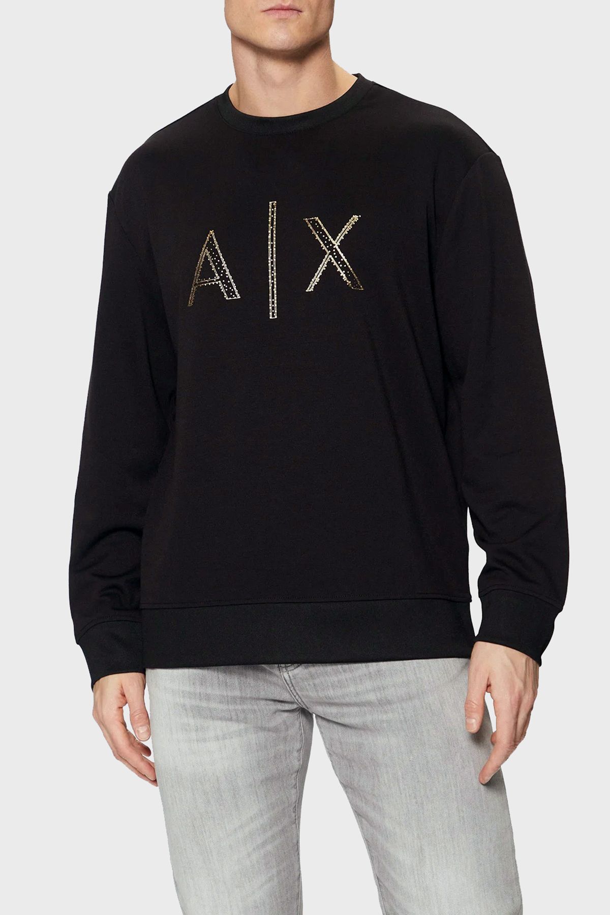 Regular Fit Crew Neck Stone Logo Sweat SWEAT مردانه SWEAT XM000331 AF12269 UC001 Armani Exchange