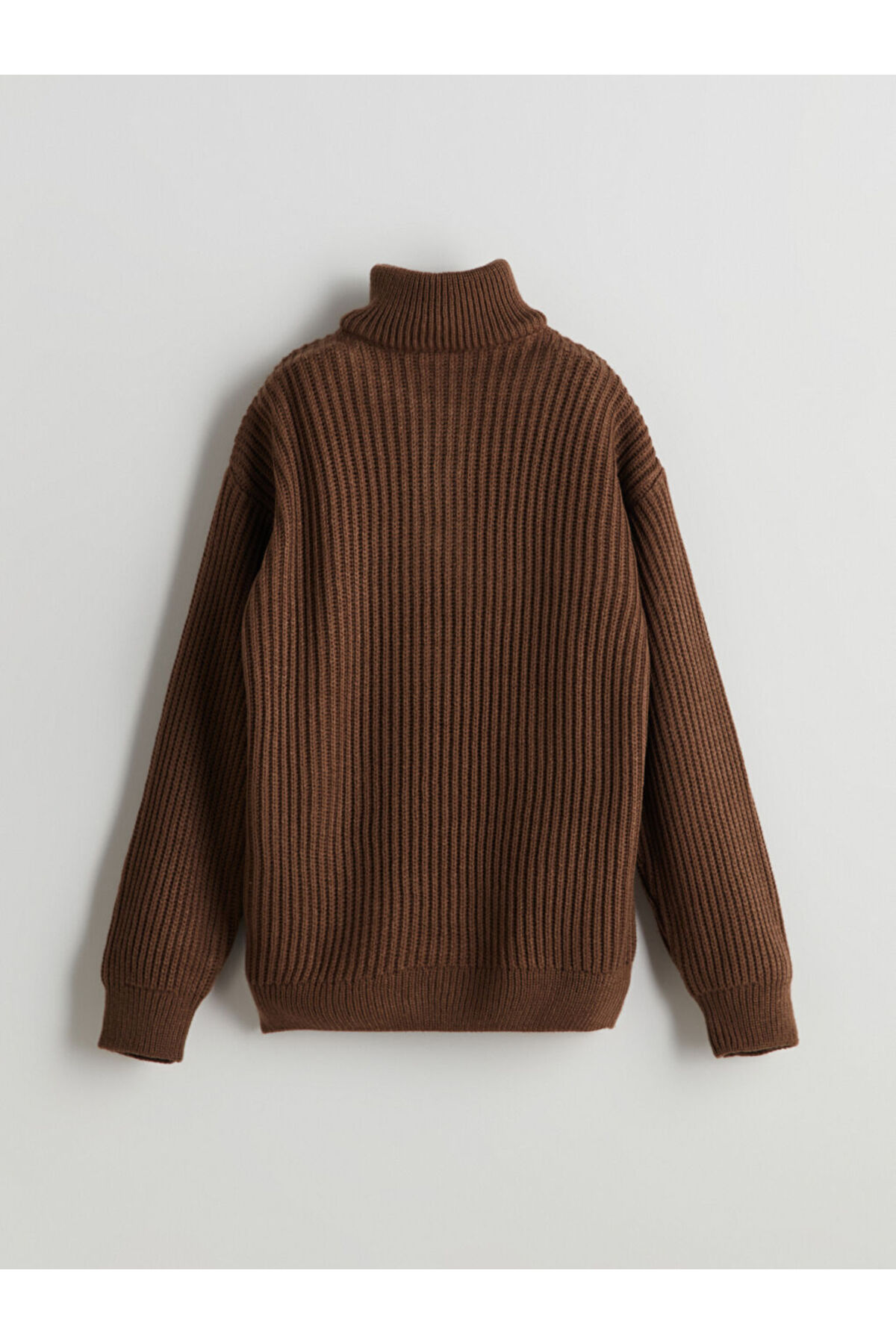 LC Waikiki LCW Kids Kahverengi Dik Yaka Erkek Çocuk Triko Kazak fotoğrafı 3 (önizleme)