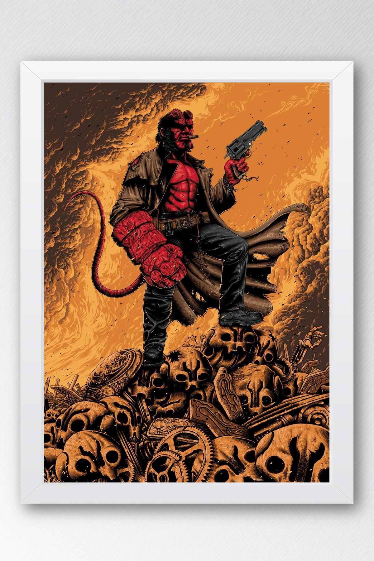 Saturn Hellboy Çerçeveli Tablo - Film Posteri Tablo