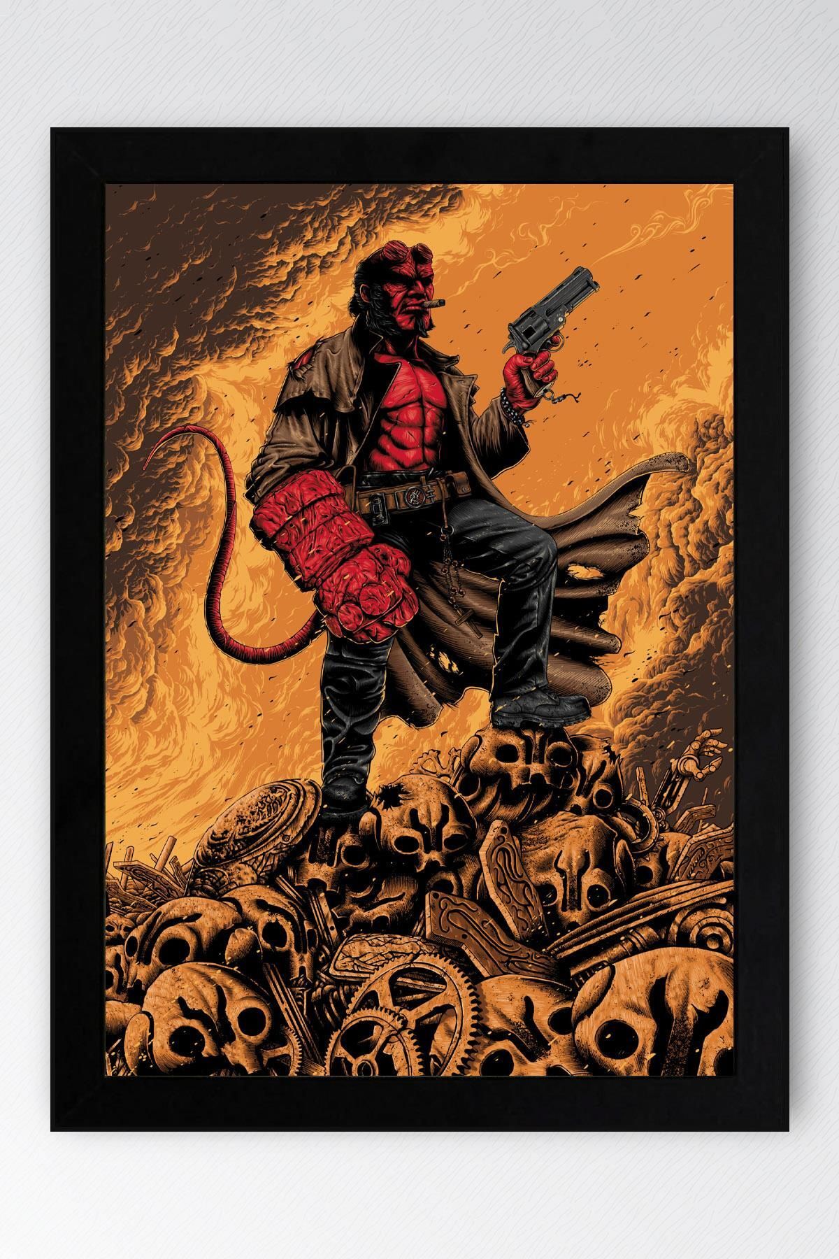 Saturn Hellboy Çerçeveli Tablo - Film Posteri Tablo