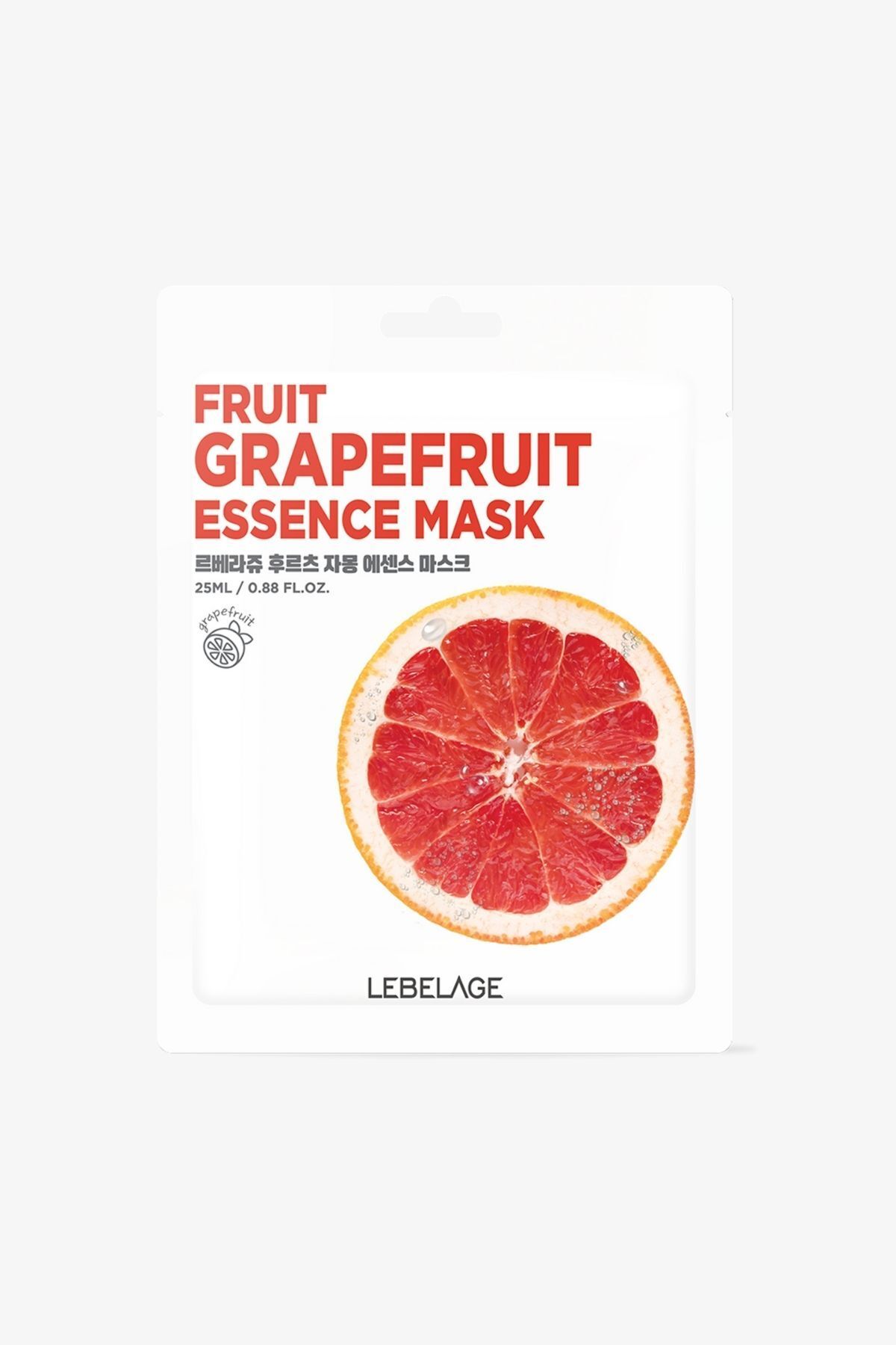 LEBELAGE Greyfurt Özü İçeren Aydınlatıcı, Nemlendirici Kağıt Maske Lebelage Fruit Grapefruit Mask