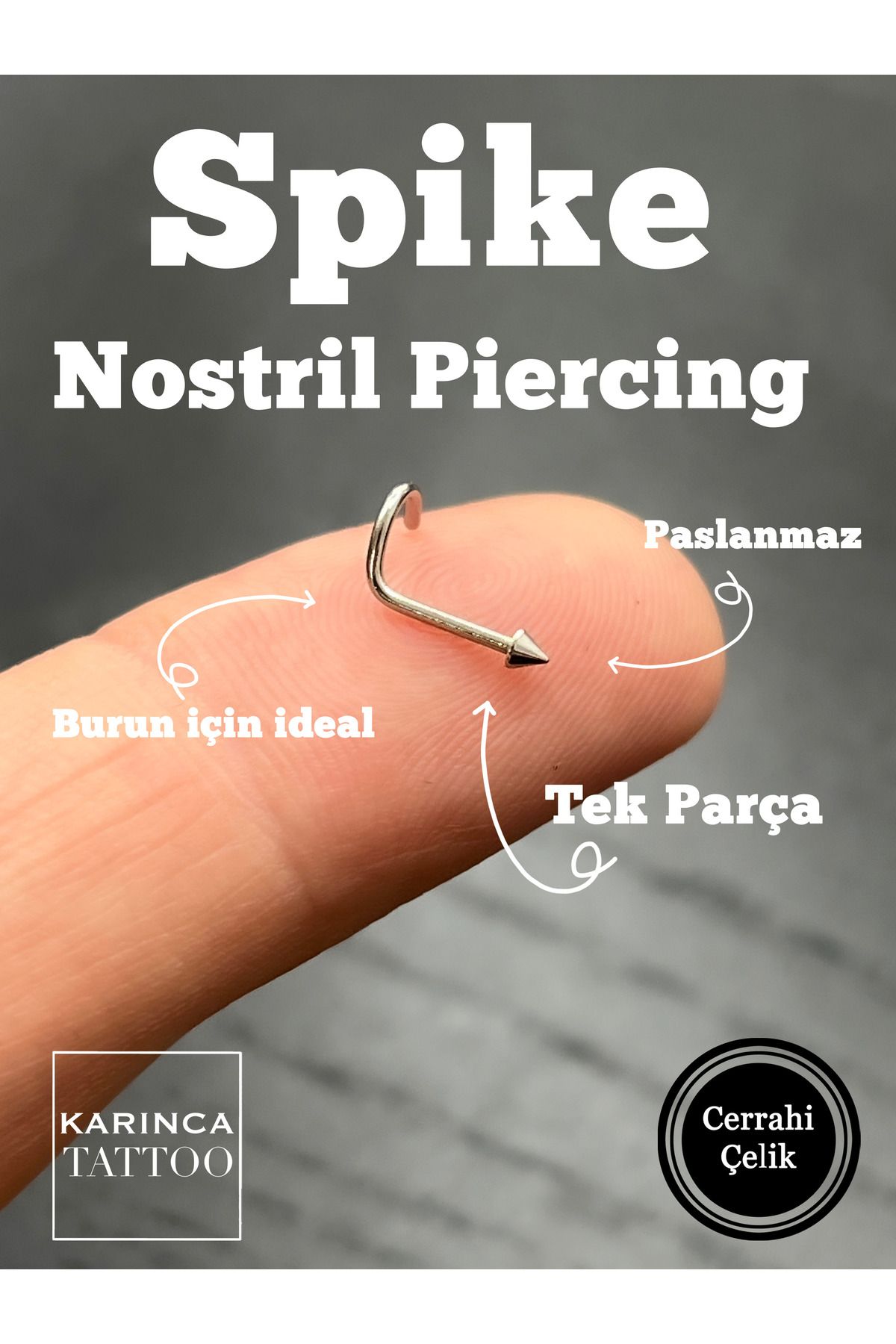 Karınca Piercing-Surgical Spike - Steel Nose Nostril Piercing 2