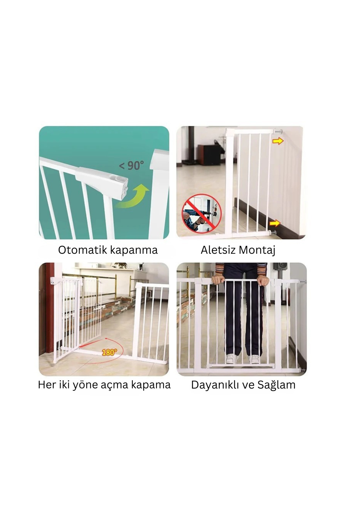 GUİMO Guimo 75-85 Cm Bebek Çocuk Pet Güvenlik Ve Merdiven Kapısı Baby & Child Safety Gate fotoğrafı 7 (önizleme)