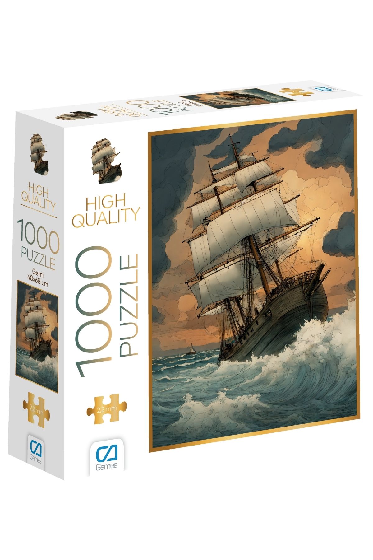 CA Games Gemi 1000 Parça 2,2mm Kalınlık 48x68cm Profesyonel Hobi Puzzle Yapboz Serisi