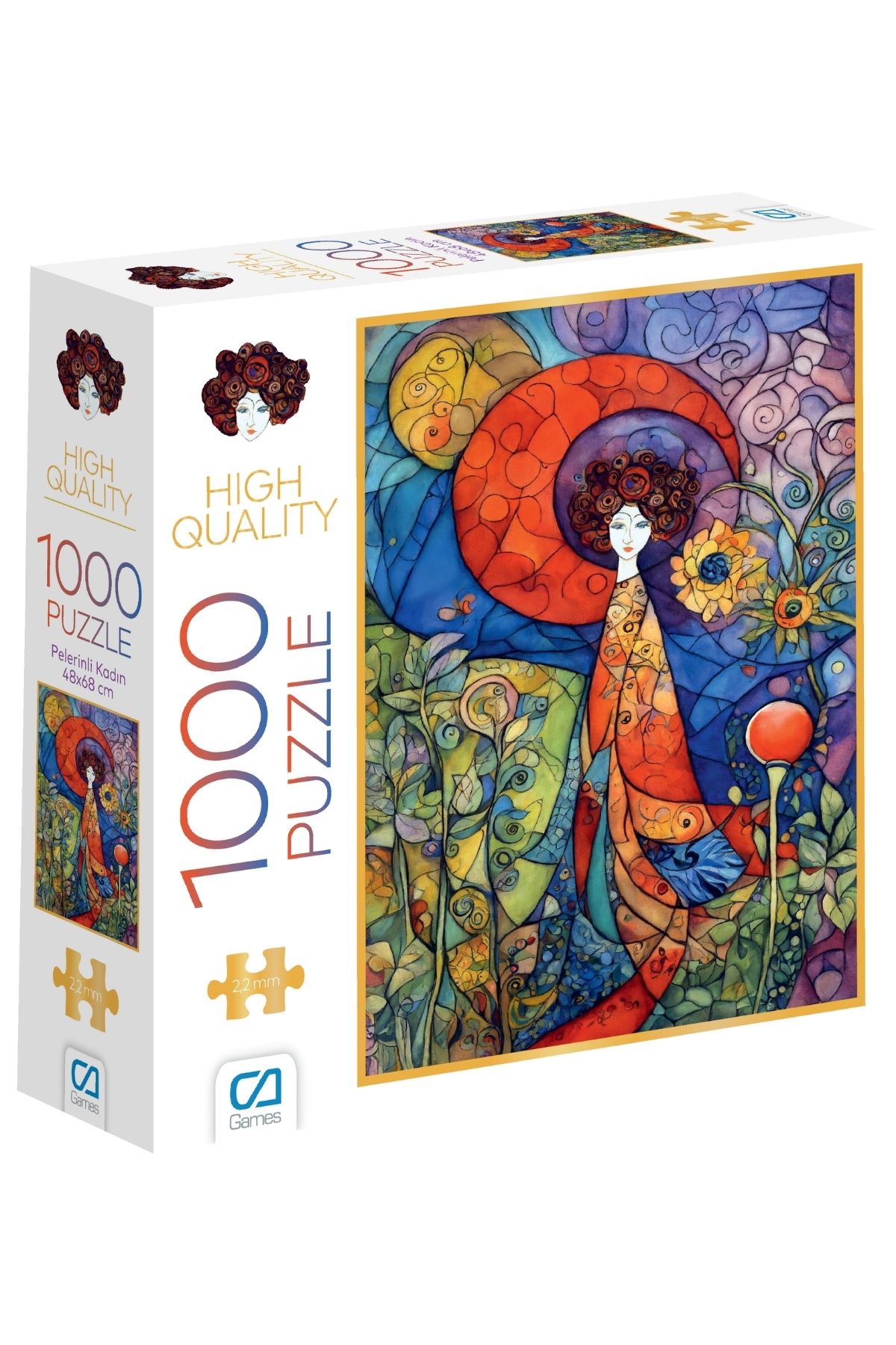 CA Games Pelerinli Kadın 1000 Parça 2,2mm Kalınlık 48x68cm Profesyonel Hobi Puzzle Yapboz Serisi