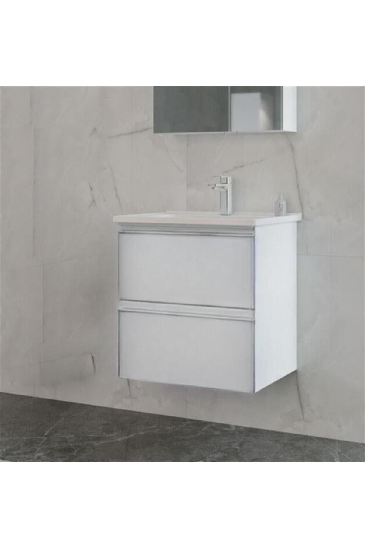 ORKA TERME  60 ÇEKMECELİ ALT MODÜL + LAVABO  PARLAK BEYAZ 5003814