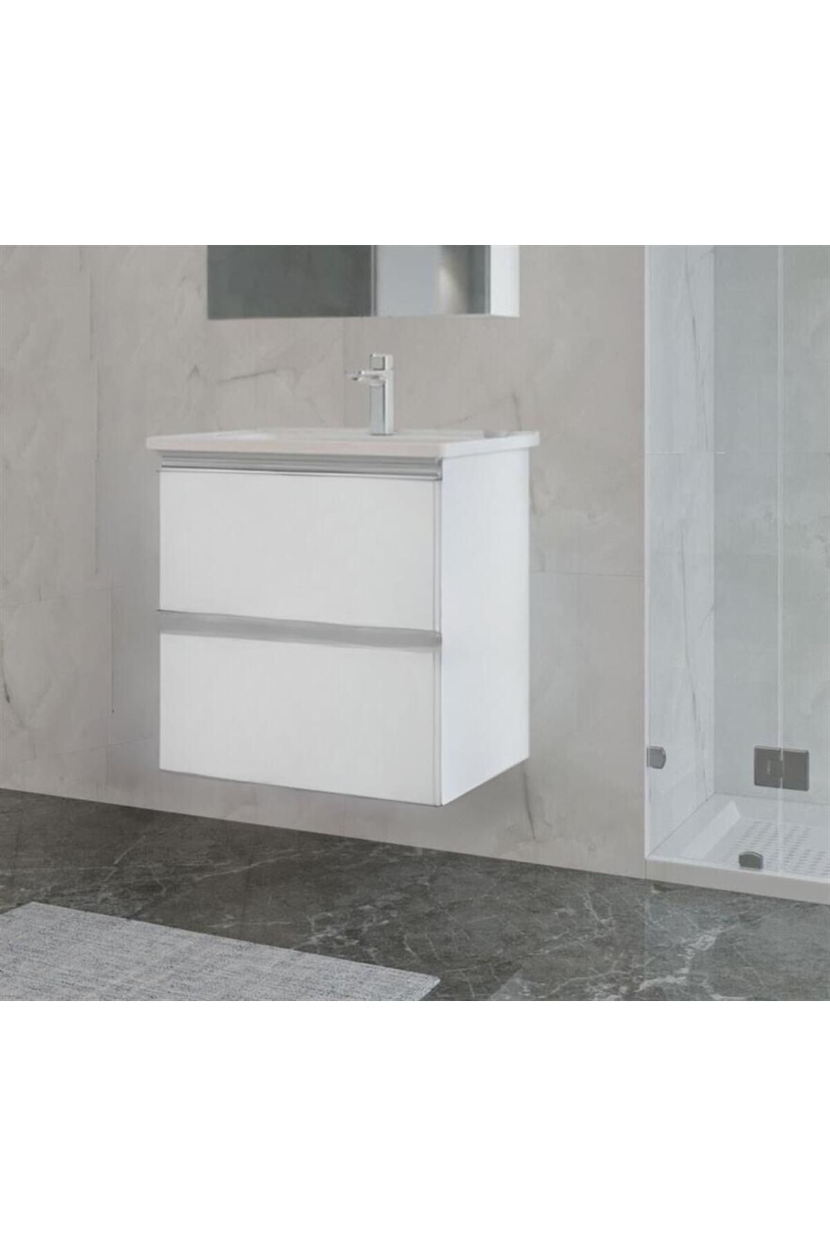 ORKA TERME  80 ÇEKMECELİ ALT MODÜL + LAVABO  PARLAK BEYAZ 5003685