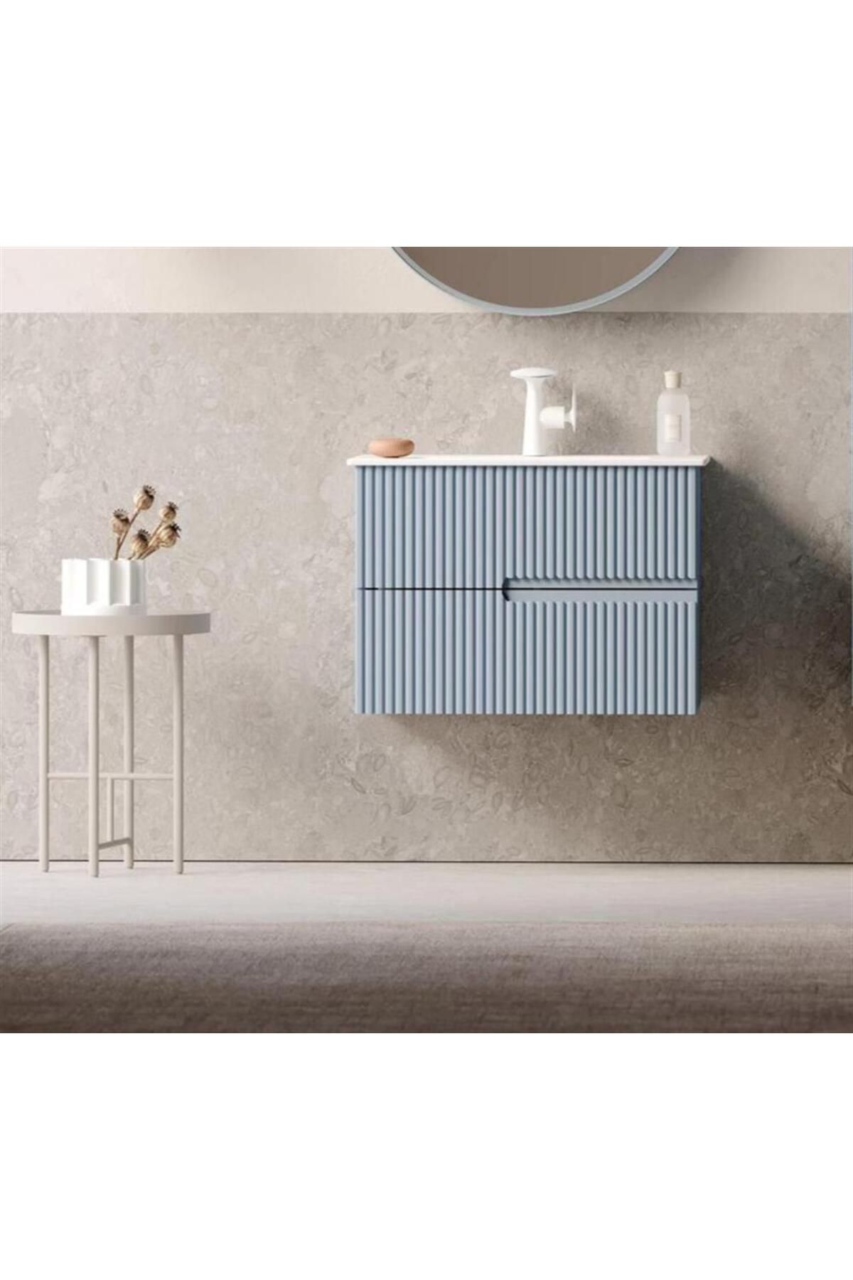 ORKA MOONLIGHT 70 ALT MODÜL + LAVABO  MAT ISVICRE MAVI 5001495