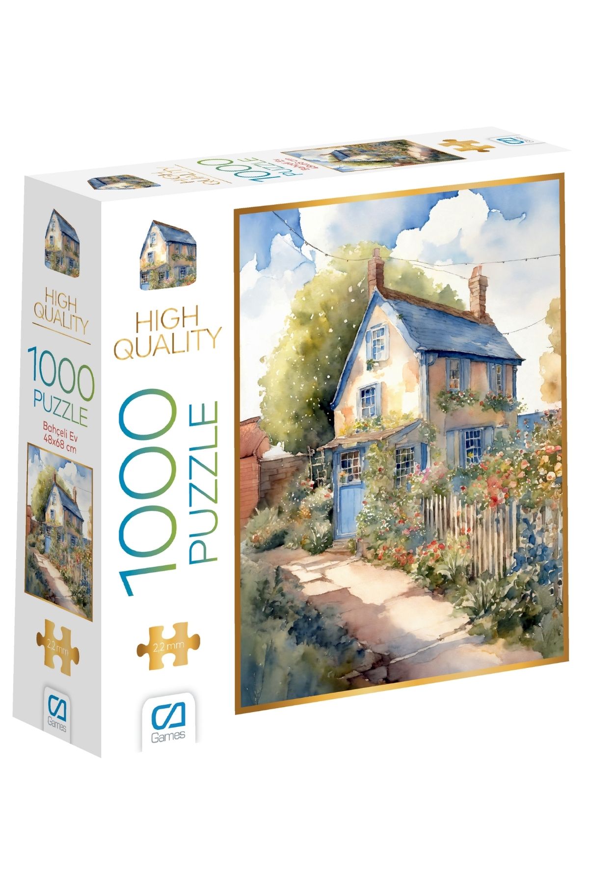 CA Games Bahçeli Ev 1000 Parça 2,2mm Kalınlık 48x68cm Profesyonel Hobi Puzzle Yapboz Serisi