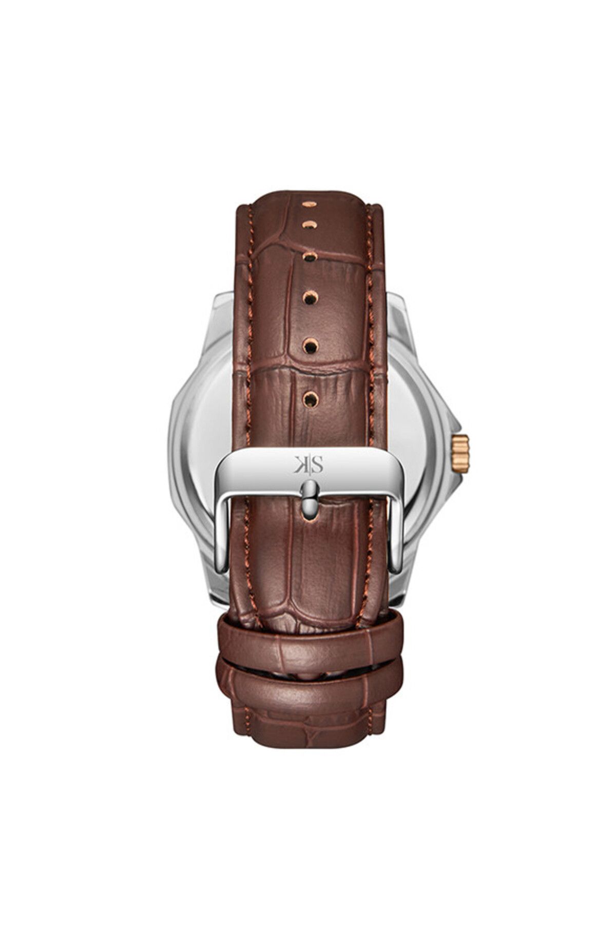 Kenneth Scott-Kenneth Scott K24018-KLDW Men Analog Display Watch & Leather  Strap Brown 3