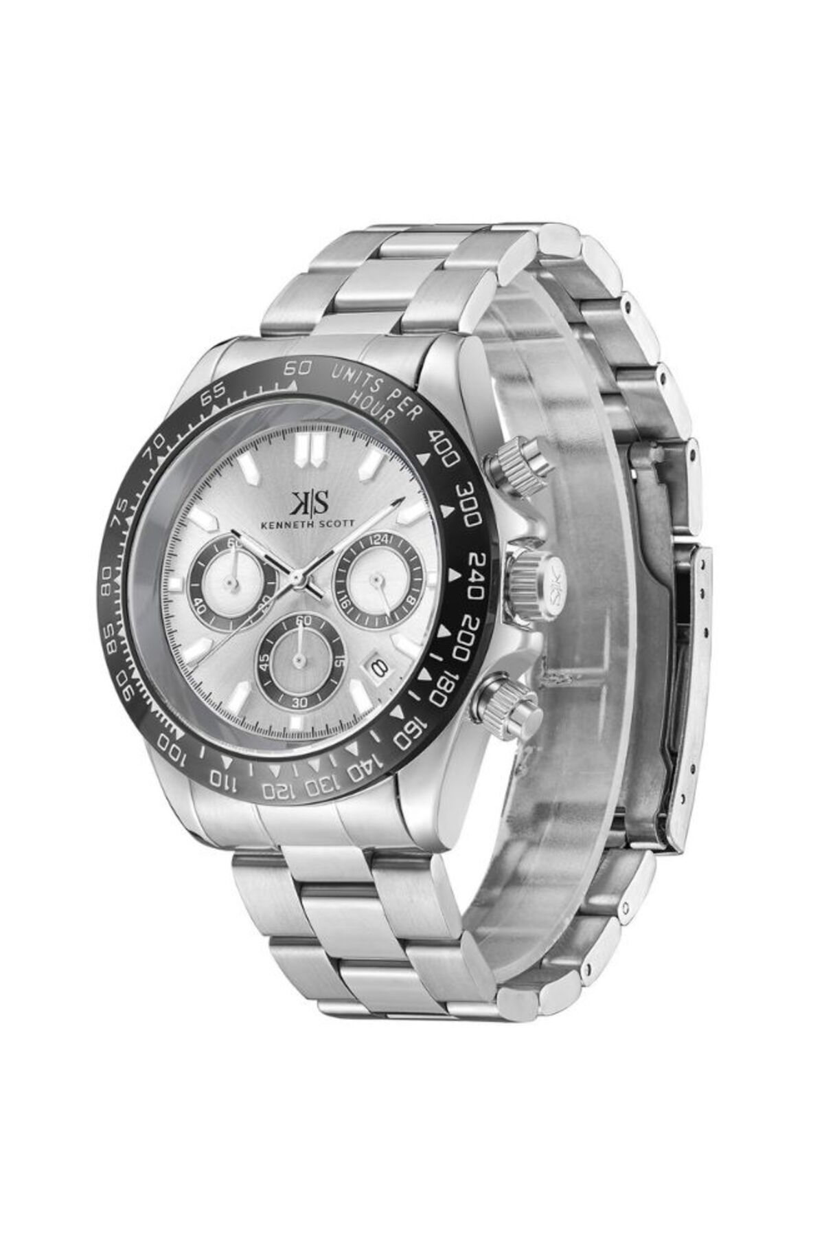 Kenneth Scott-Kenneth Scott Men Multi Function White Dial Watch - K23123-SBSWB 2