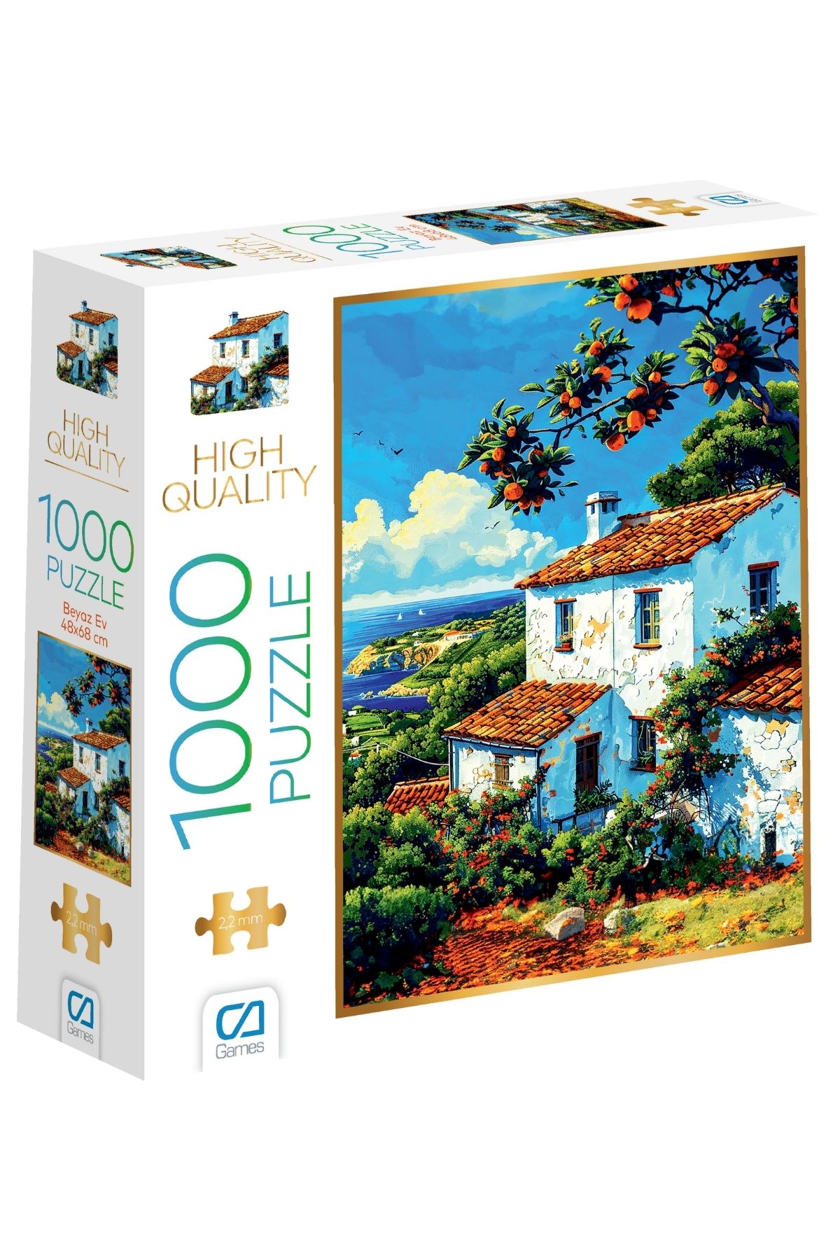 CA Games Beyaz Ev 1000 Parça 2,2mm Kalınlık 48x68cm Profesyonel Hobi Puzzle Yapboz Serisi