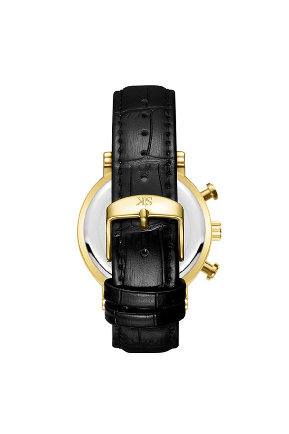 Kenneth Scott-Kenneth Scott K23151-GLBW Men Chrono & Multi Function Display Watch & Genuine Leather  Strap Black 2