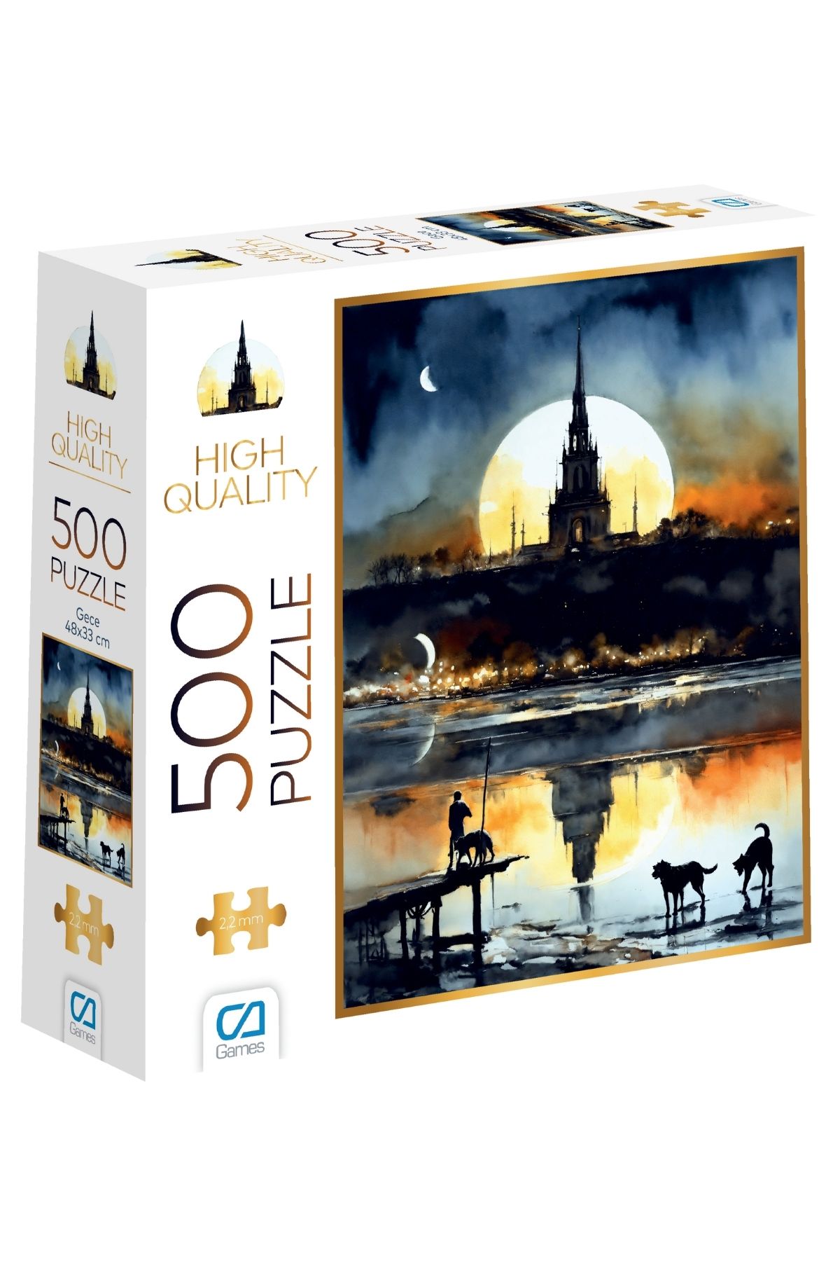 CA Games Gece 500 Parça 2,2mm Kalınlık 48x33cm Profesyonel Hobi Puzzle Yapboz Serisi