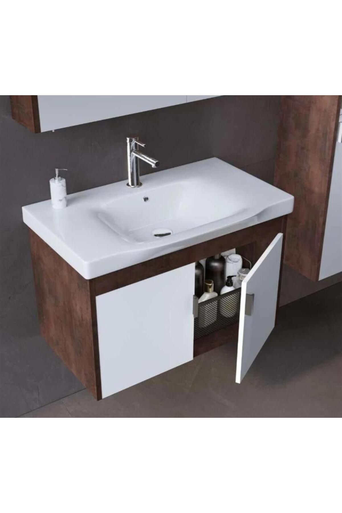 ORKA LUNA 80 ALT MODÜL + LAVABO  KAHVE TAŞ 5001420