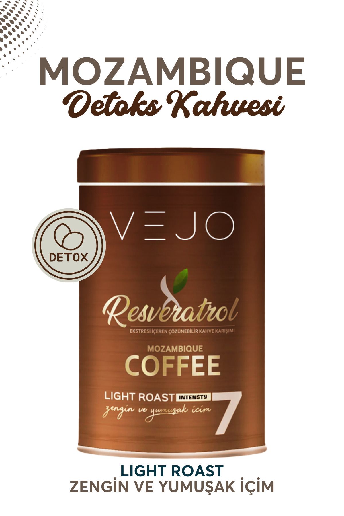 vejo 1 Adet Detox Mozambik Resveratrol Form Kahve 1 Aylık - (60 KULLANIM) Net 100gr