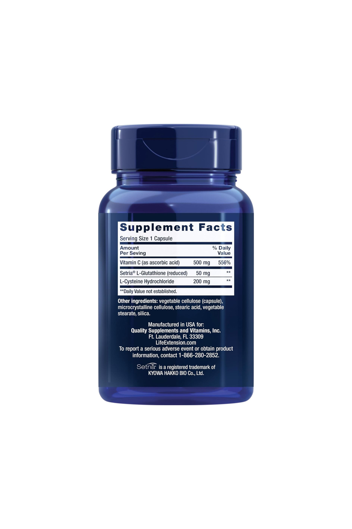 Life Extension Glutathione, Cysteine & C, 100 capsules- Trendyol