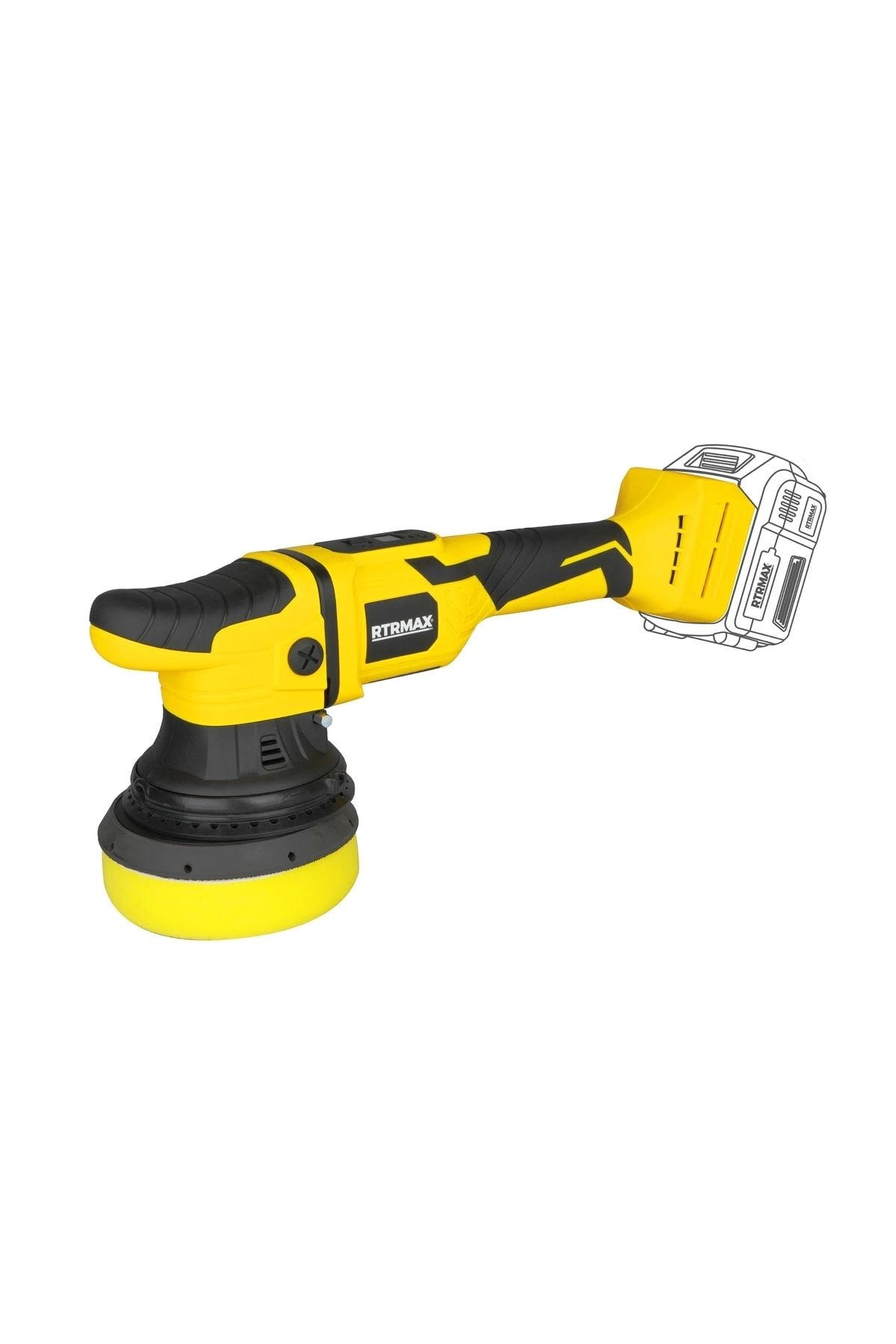 Rtrmax Akülü Orbital Polisaj (KÖMÜRSÜZ) 18v, 125mm *aküsüz* X-lıon