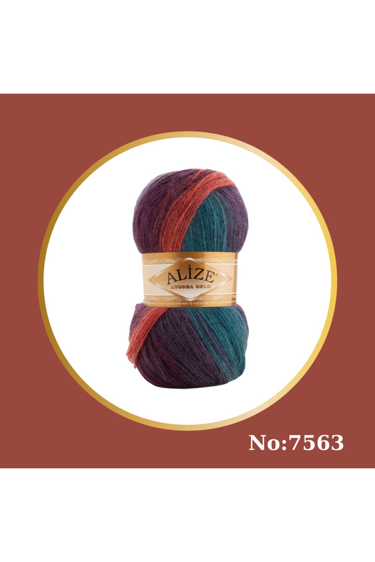 Alize Angora Gold Batik El Örgü İpi 1 Adet Renk Kodu: 7563 / Metraj: 100 gr - 550 m