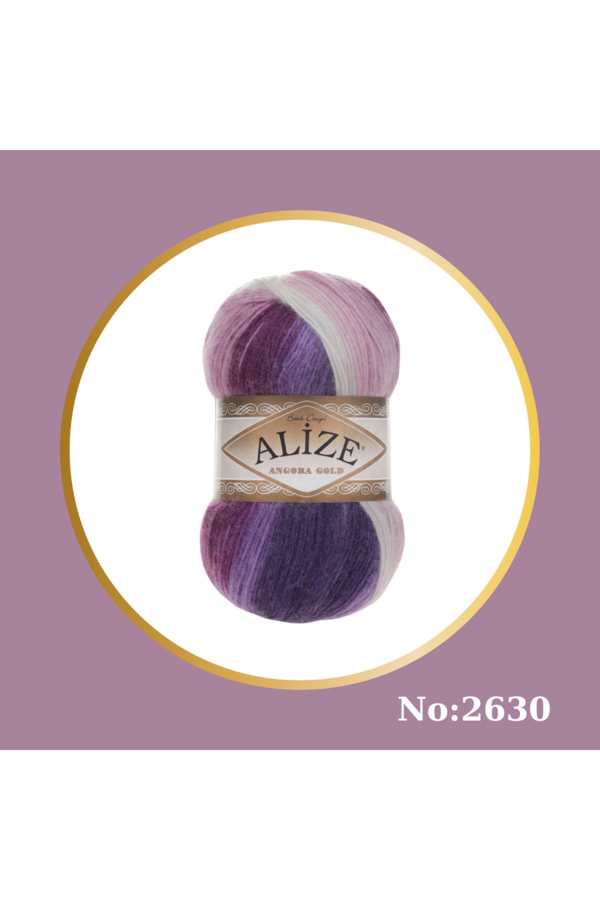 Alize Angora Gold Batik El Örgü İpi 1 Adet Renk Kodu: 2630 / Metraj: 100 gr - 550 m