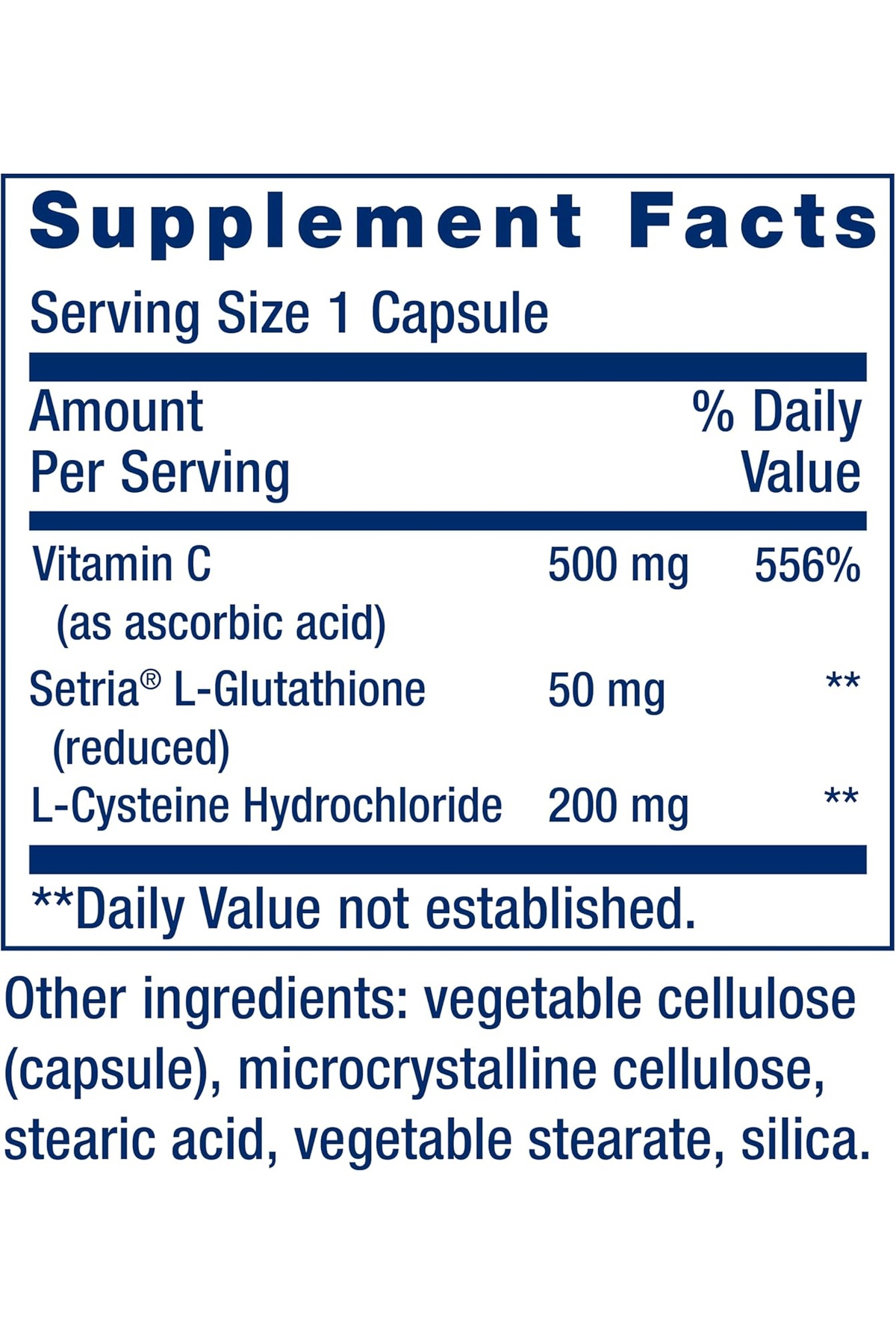 Life Extension Glutathione, Cysteine & C, 100 capsules- Trendyol
