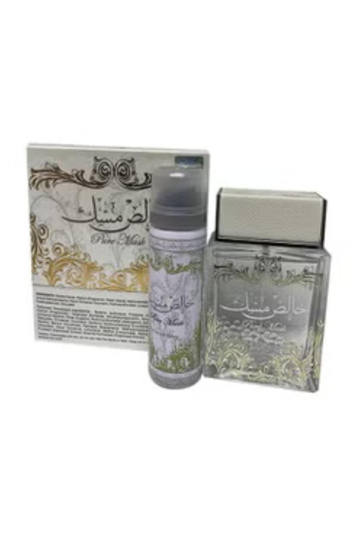 lattafa-Pure Musk Gift Set of 2 (1 Musk Khaleesh Perfume 100ml, 1 Deodorant Spray 75ml) 1