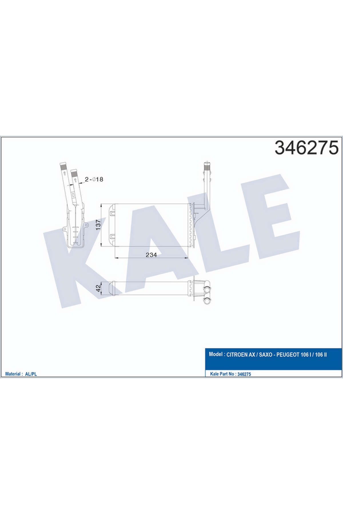 KALE KALORİFER RADYATÖRÜ 106 91-96 SAXO 96-03 AX 91-96 234x138 550134