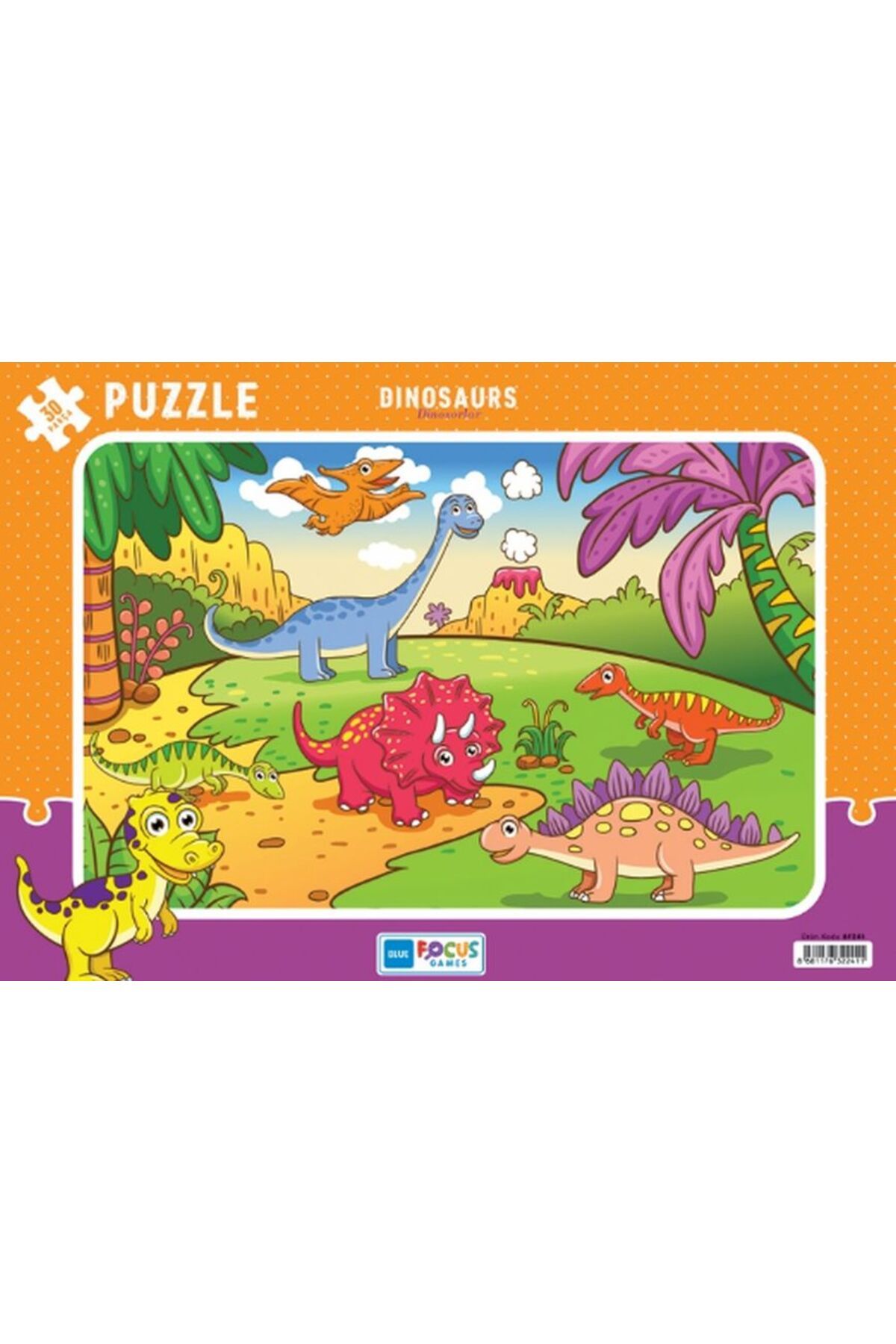 Blue Focus Yayınları Blue Focus Dinosaurs (Dinozorlar) - Puzzle 30 Parça