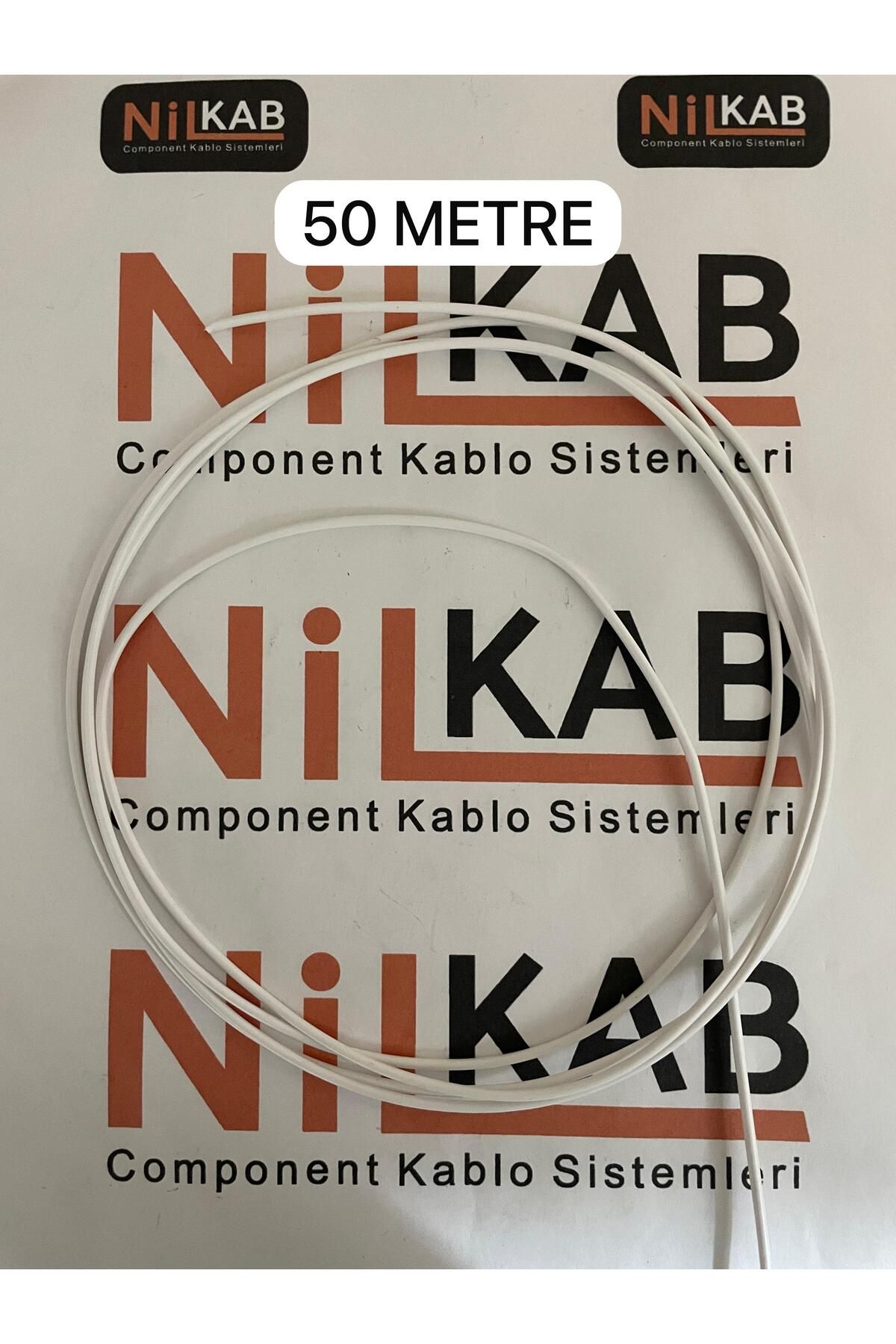 Nilkab FLRY-B 1 MM BAKIR KABLO BEYAZ 50 METRE