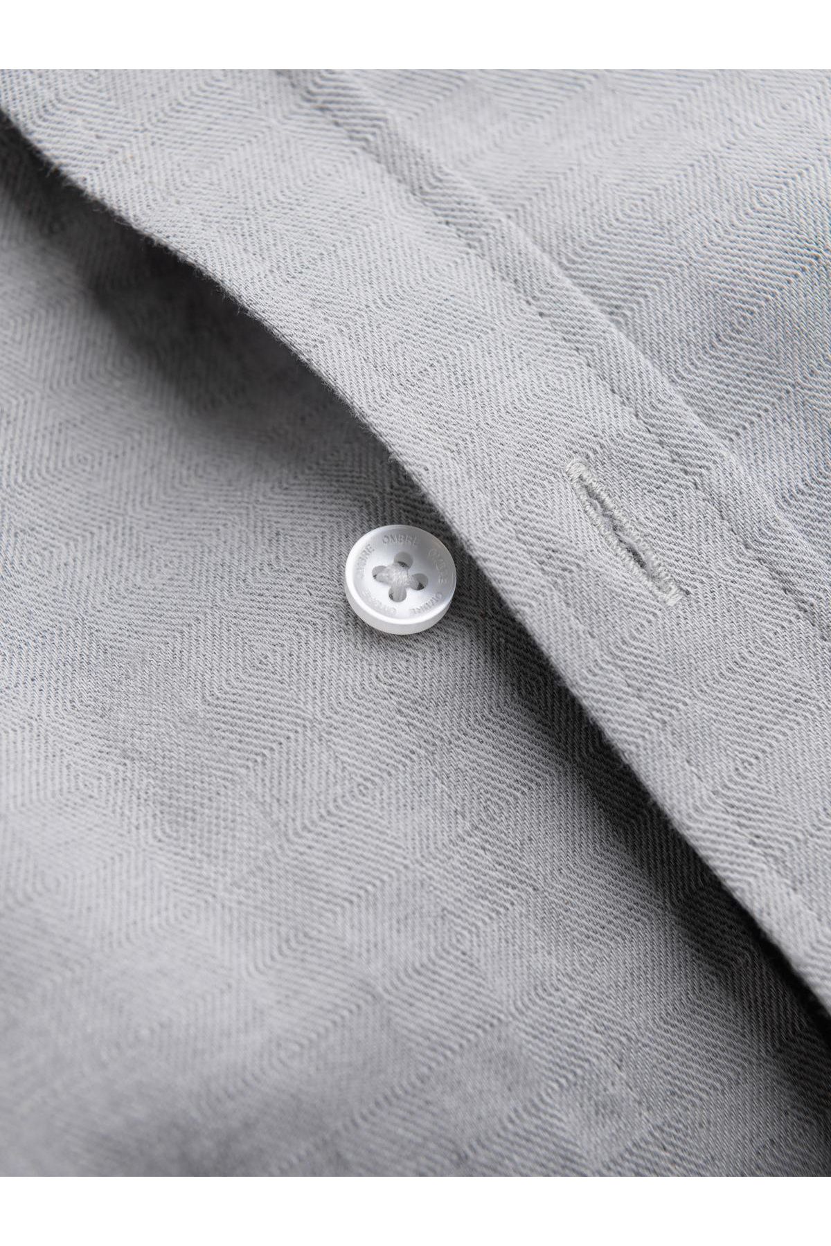 OMBRE-Pánská SLIM FIT košile z dekorativní látky - šedá V2 OM-SHCS-0175 XXL 7
