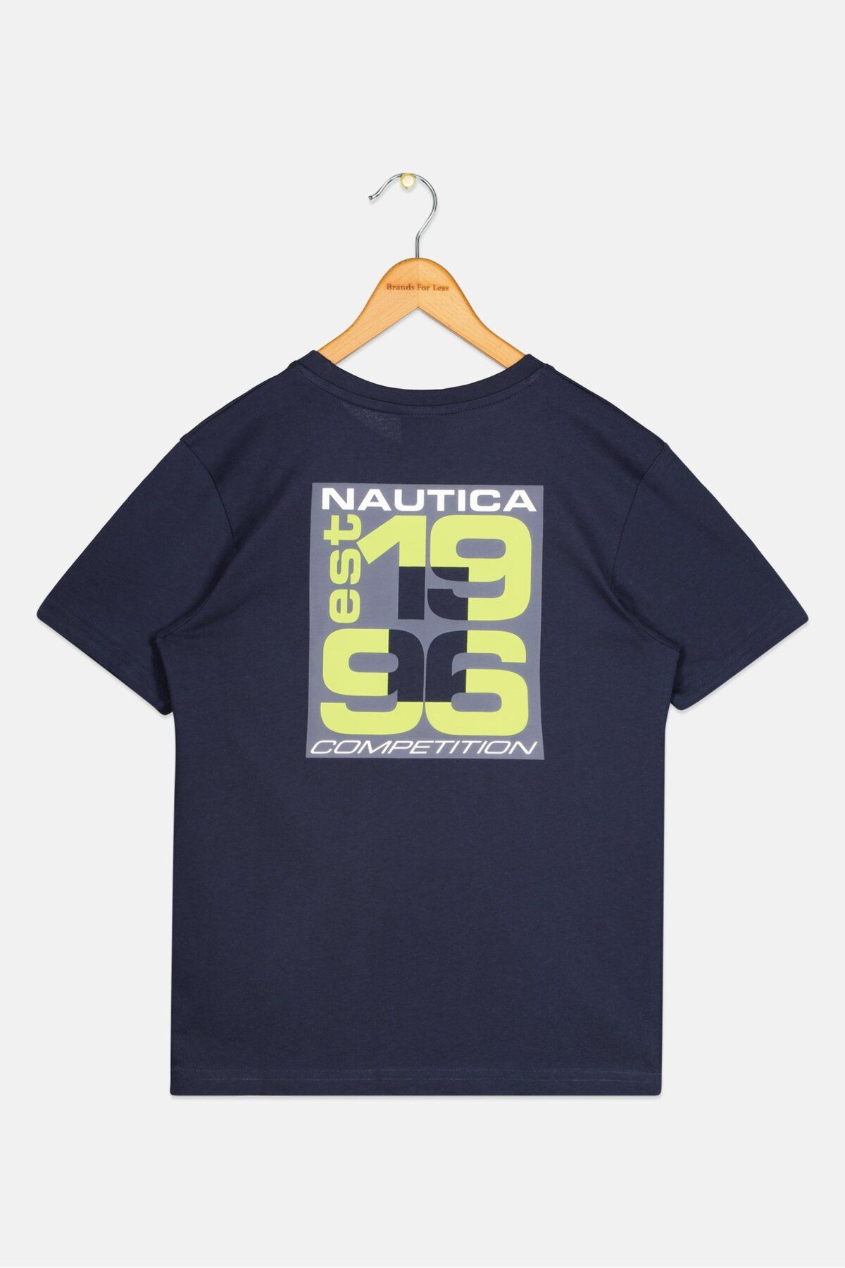 Nautica-تي شيرت بأكمام قصيرة وشعار العلامة التجارية للأولاد الصغار، أزرق داكن 2