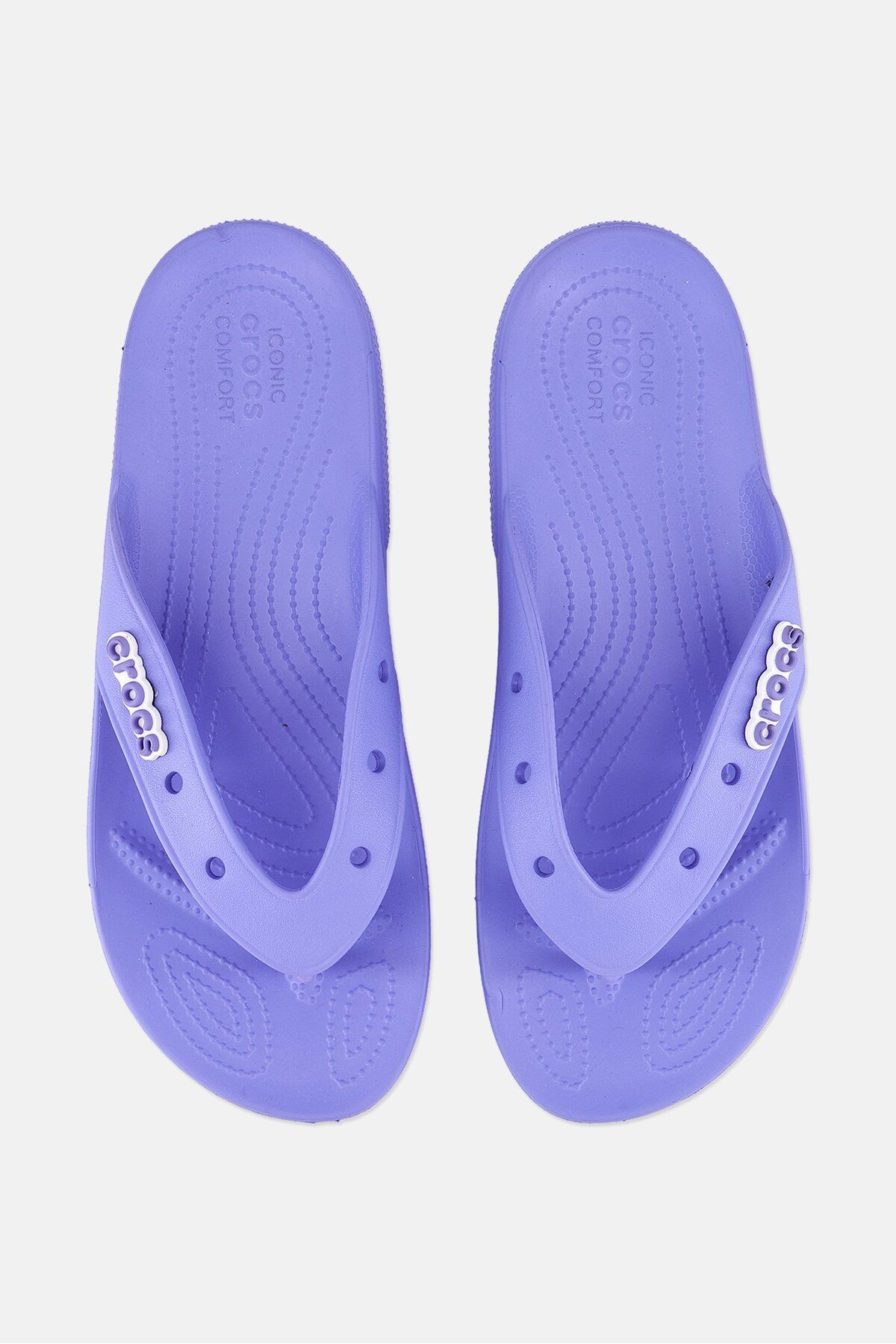 Crocs-Men Brand Logo Slip On Slippers, Violet 4