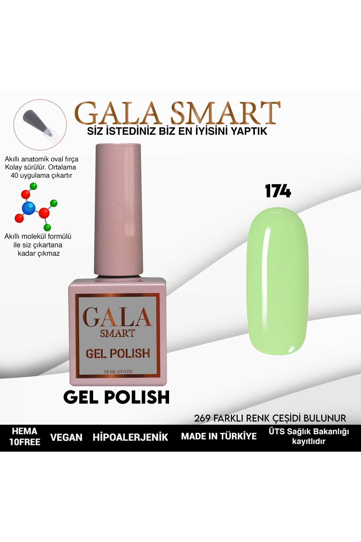 gala smart Classic Kalıcı Oje 10ml No:174