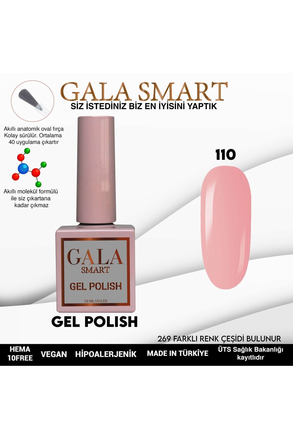 gala smart Classic Kalıcı Oje 10ml No:110