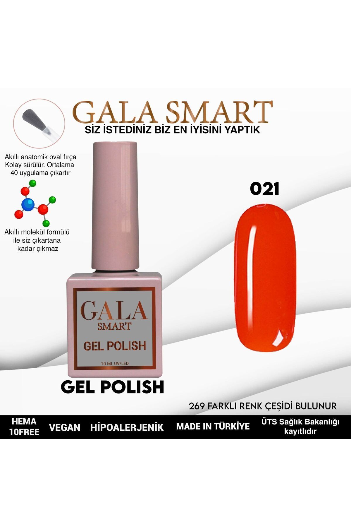 gala smart Classic Kalıcı Oje 10ml No:021