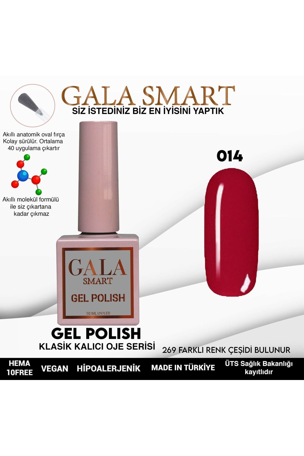 gala smart Classic Kalıcı Oje 10ml No:014