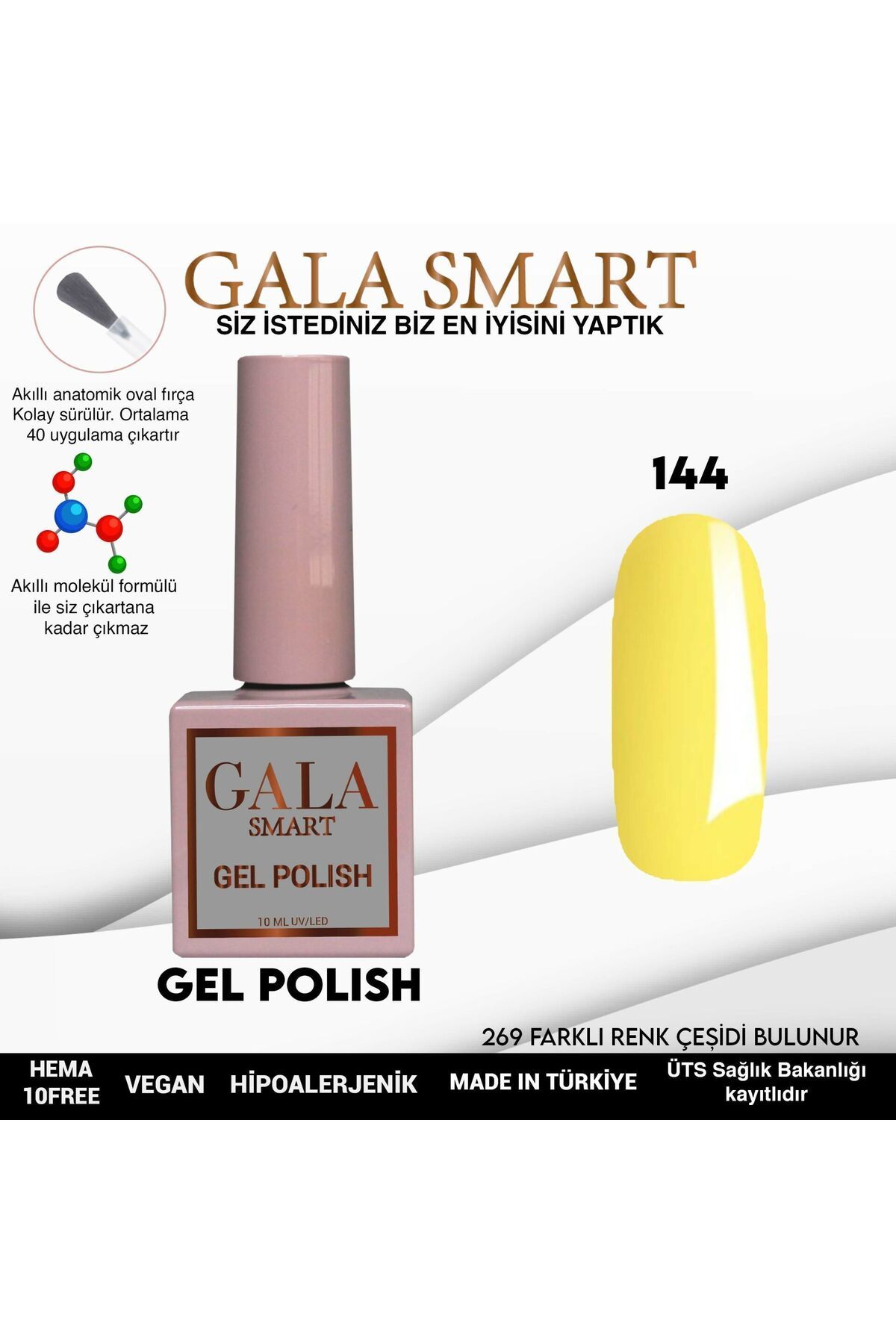 gala smart Classic Kalıcı Oje 10ml No:144