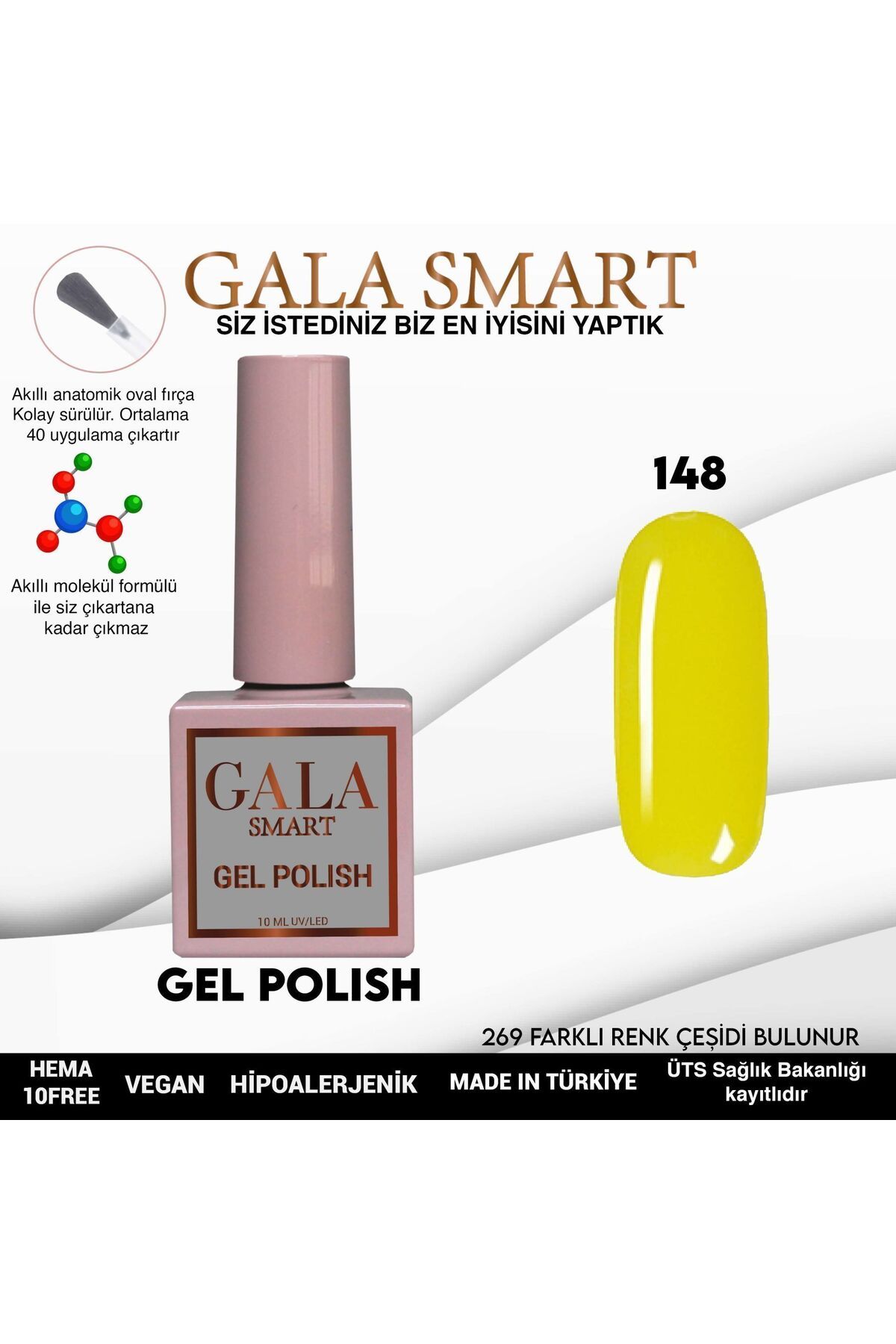 gala smart Classic Kalıcı Oje 10ml No:148