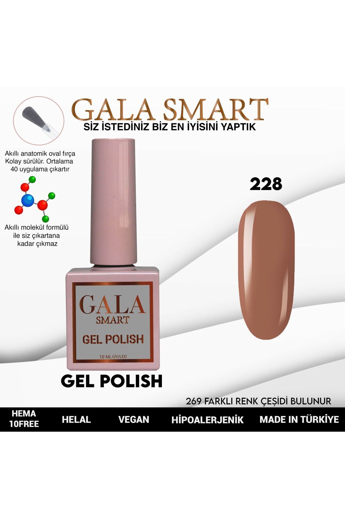 gala smart Classic Kalıcı Oje 10ml No:228