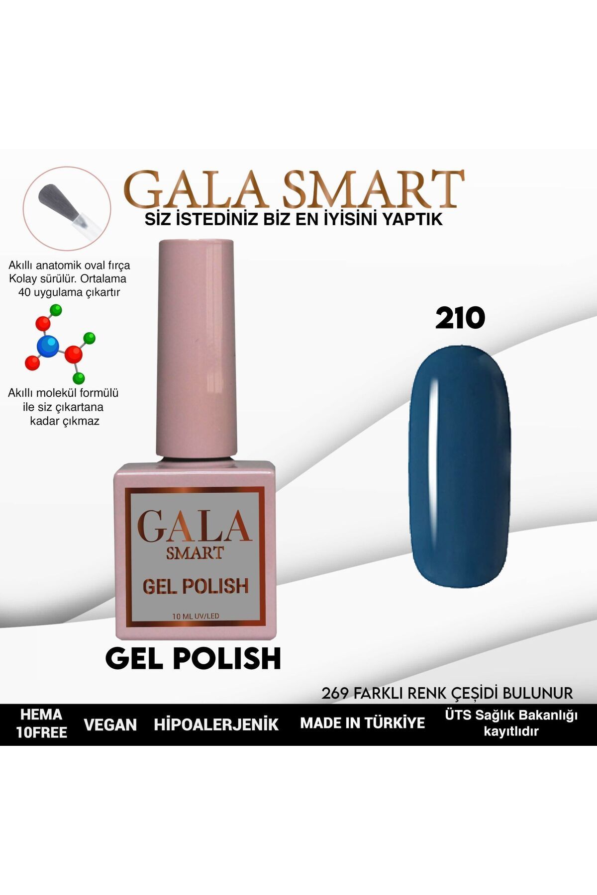 gala smart Classic Kalıcı Oje 10ml No:210