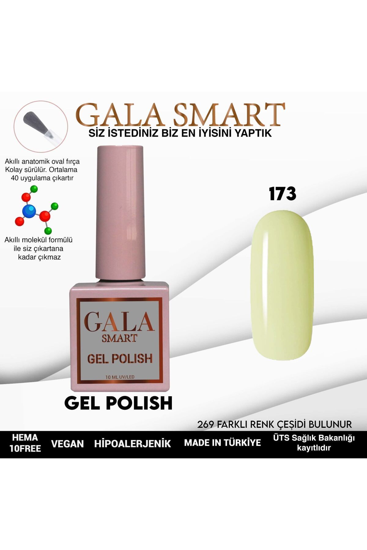 gala smart Classic Kalıcı Oje 10ml No:173