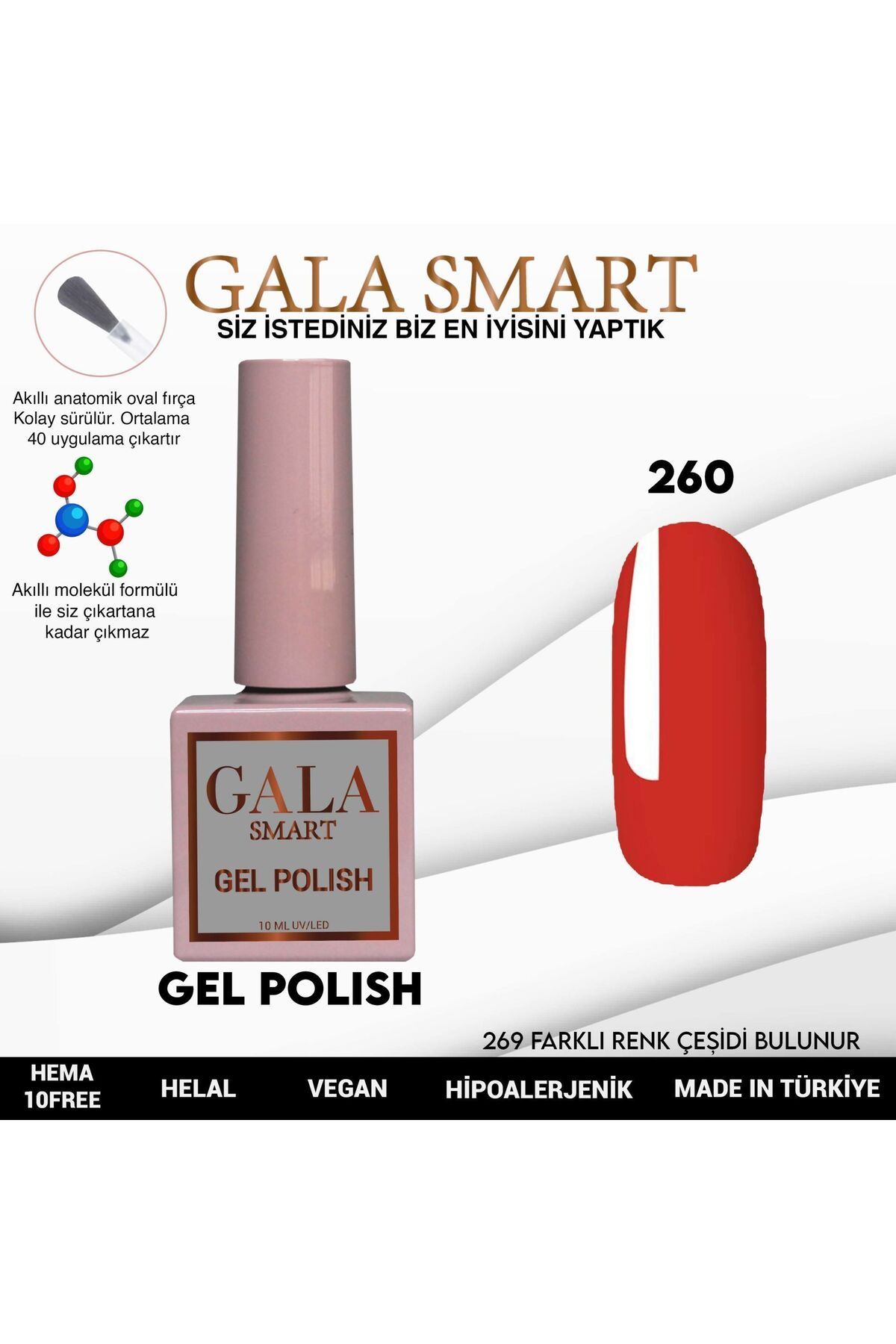 gala smart Classic Kalıcı Oje 10ml No:260